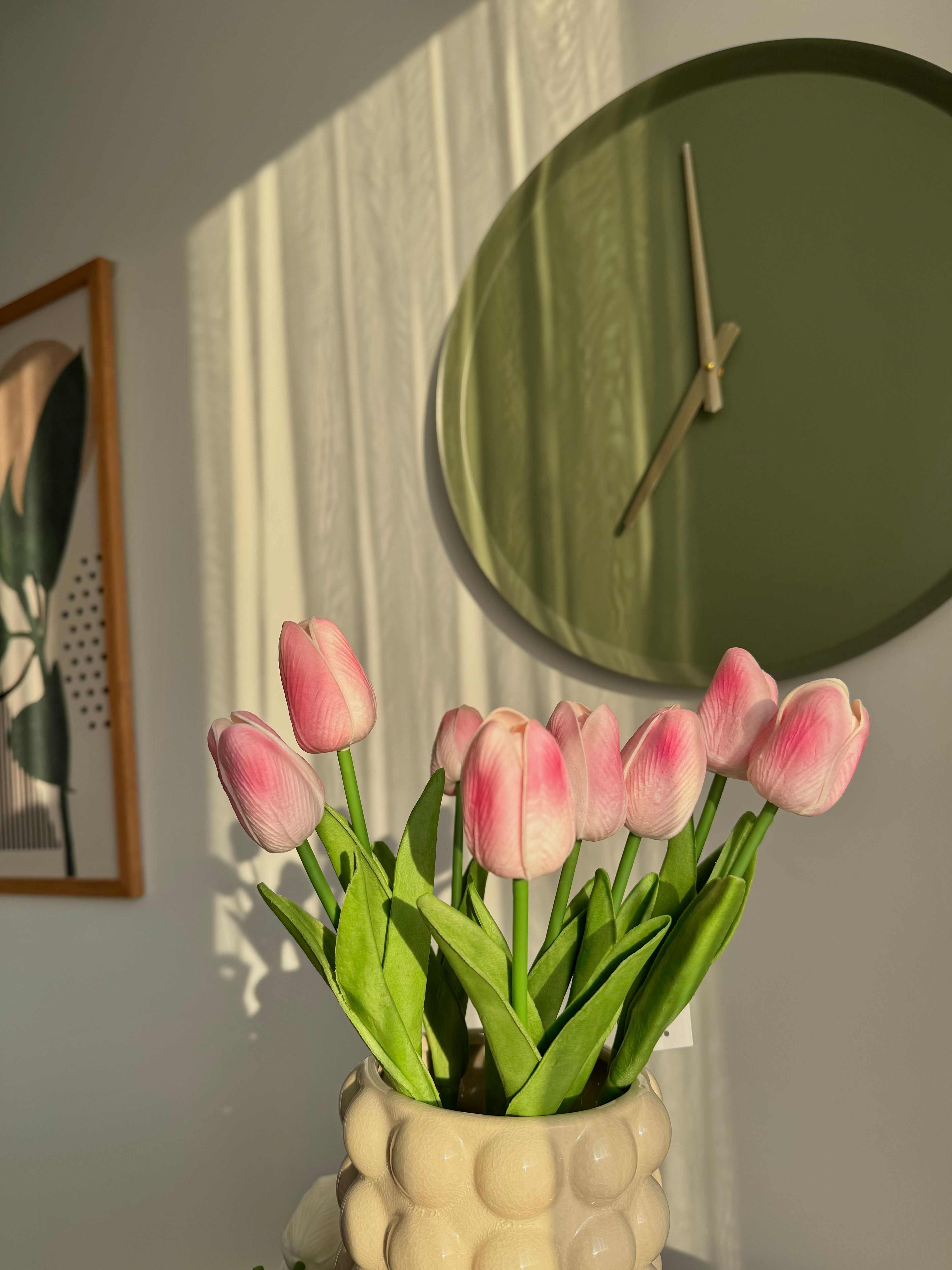Dekoratif Islak Lale Buketi Pembe