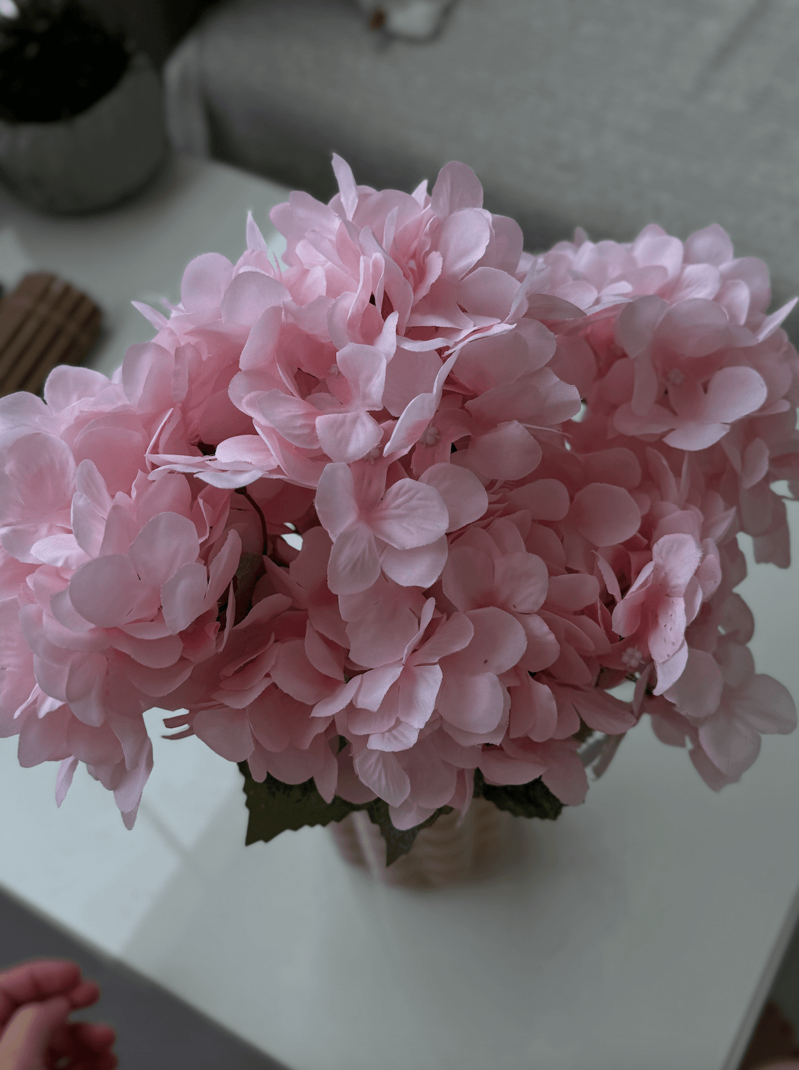 Dream Ortanca Pembe Yapay Çiçek Buketi