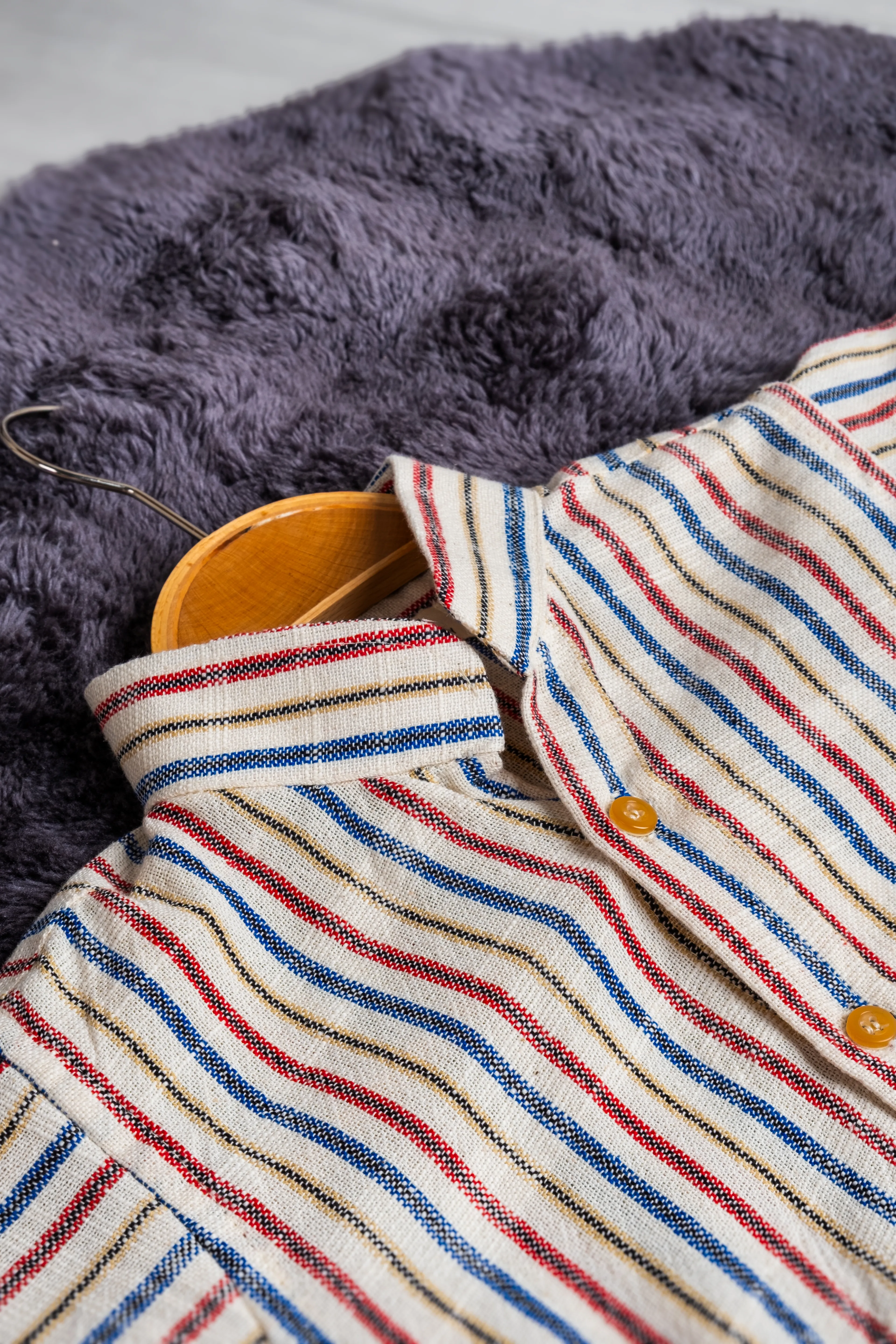 ColorJoy %100 Organik Pamuk Hakim yaka Kısa Kol Gömlek