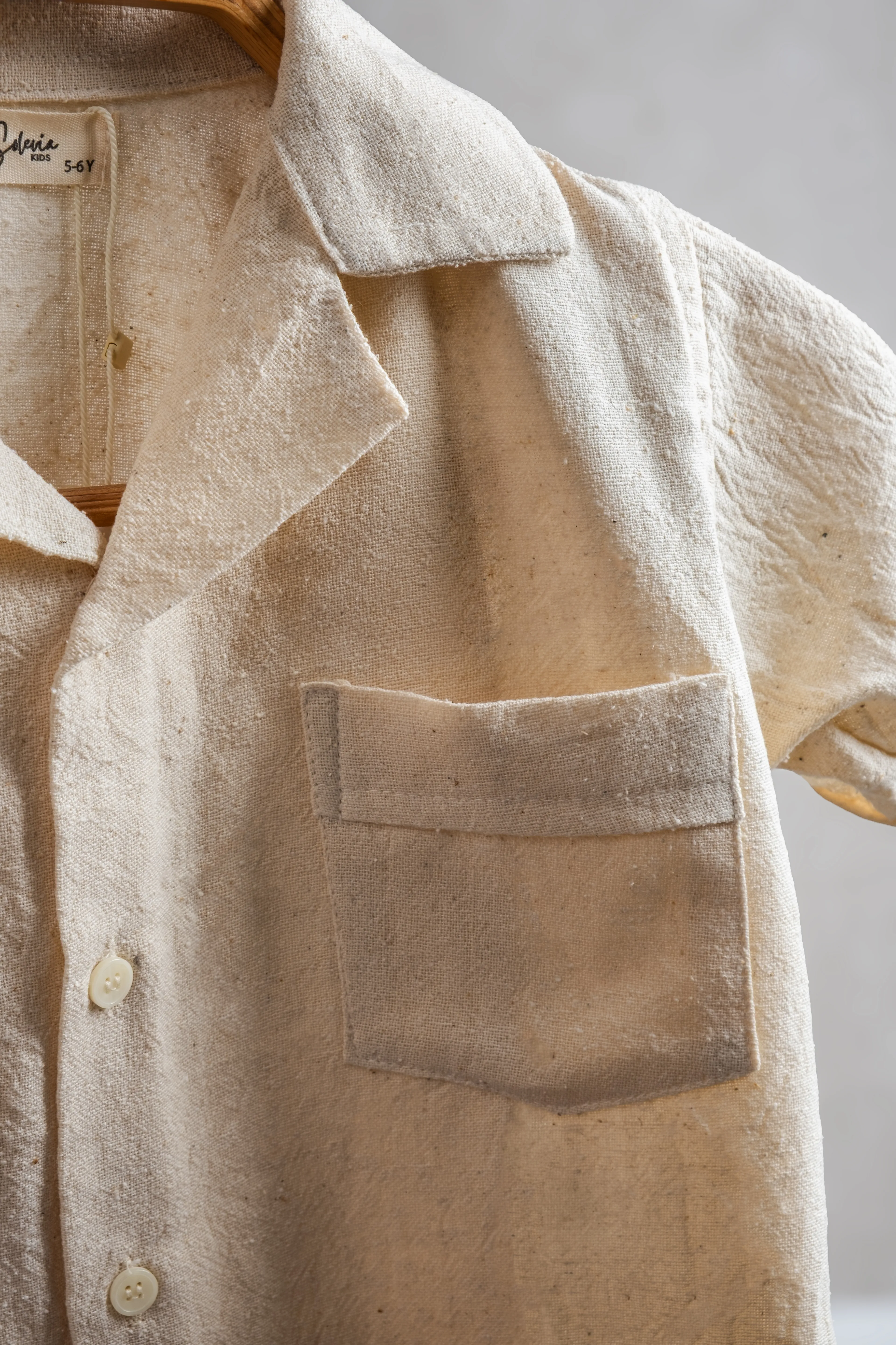 Solevia CotSilque Organik pamuk - İpek Yumuşak Yaka kısa kol gömlek