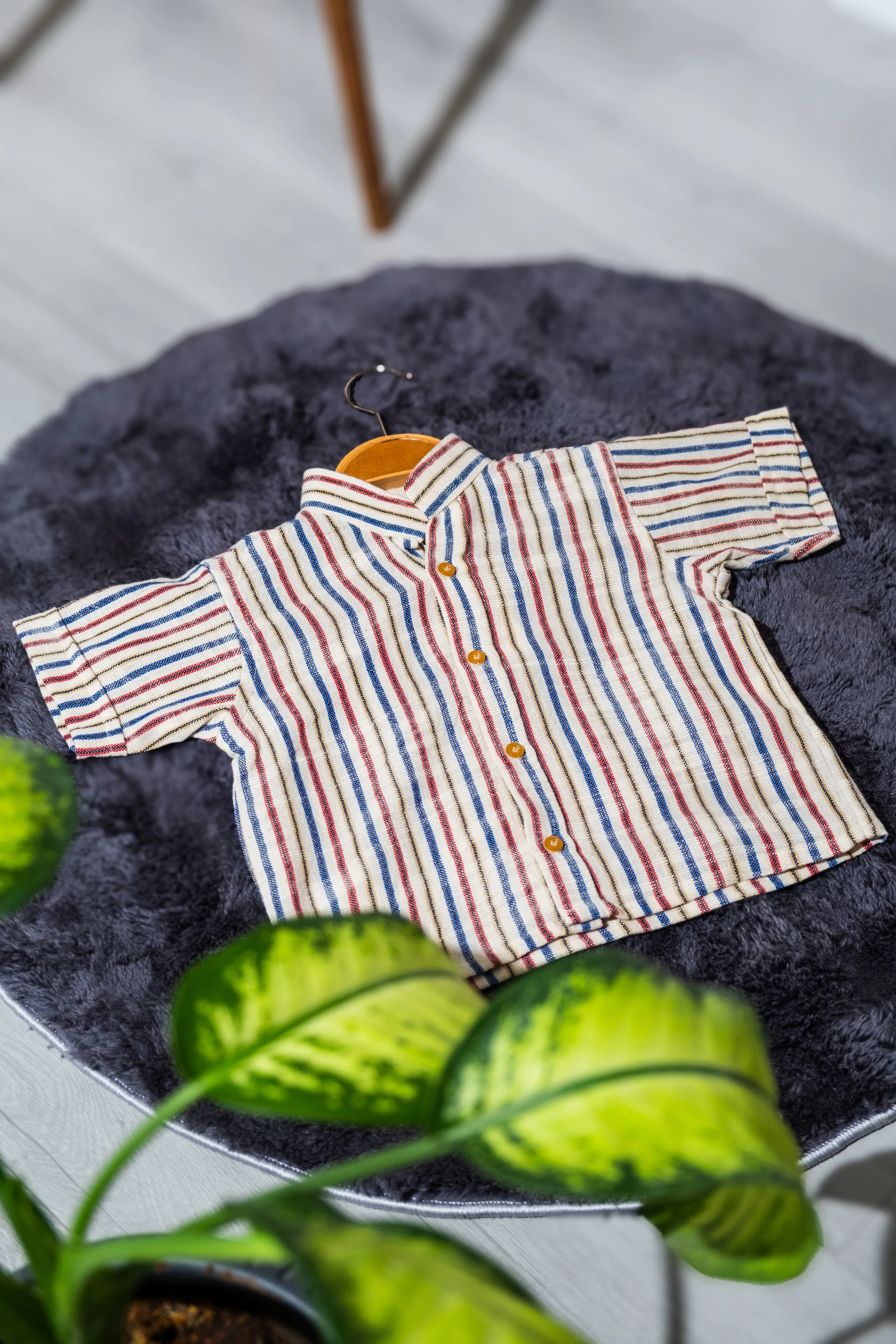 ColorJoy %100 Organik Pamuk Hakim yaka Kısa Kol Gömlek