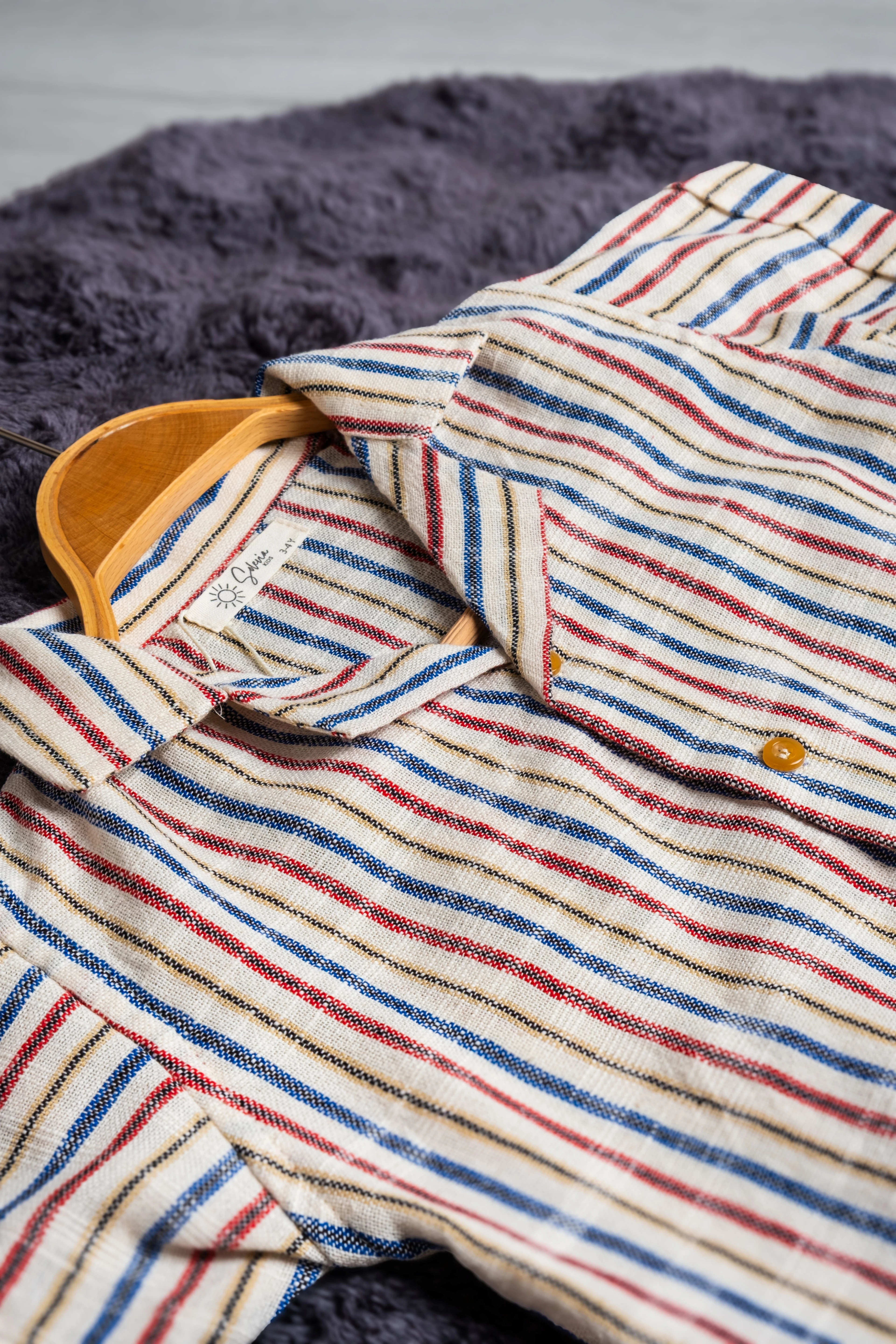 SoleviaKids ColorJoy %100 Organik Pamuk Yumuşak yaka gömlek