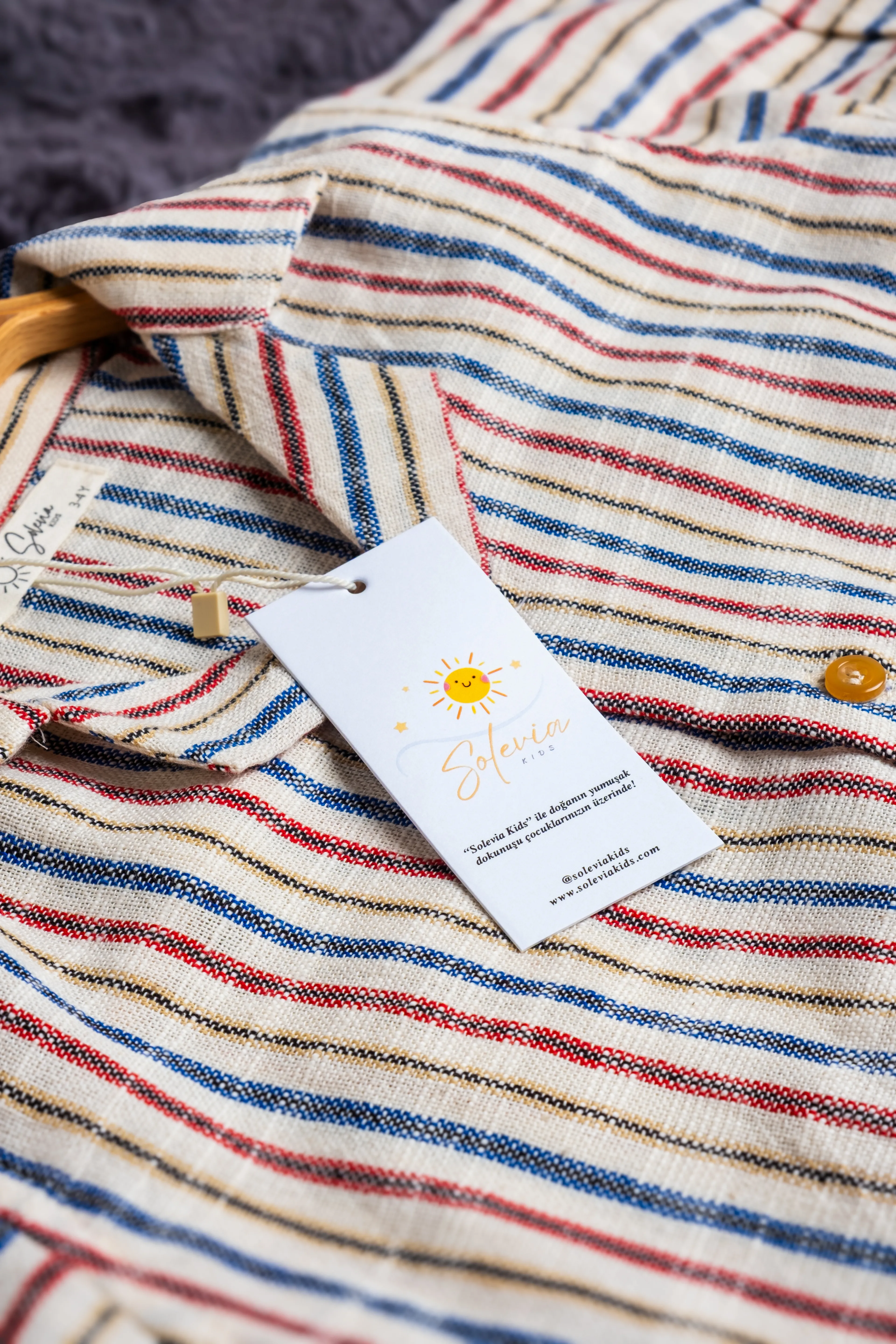 SoleviaKids ColorJoy %100 Organik Pamuk Yumuşak yaka gömlek