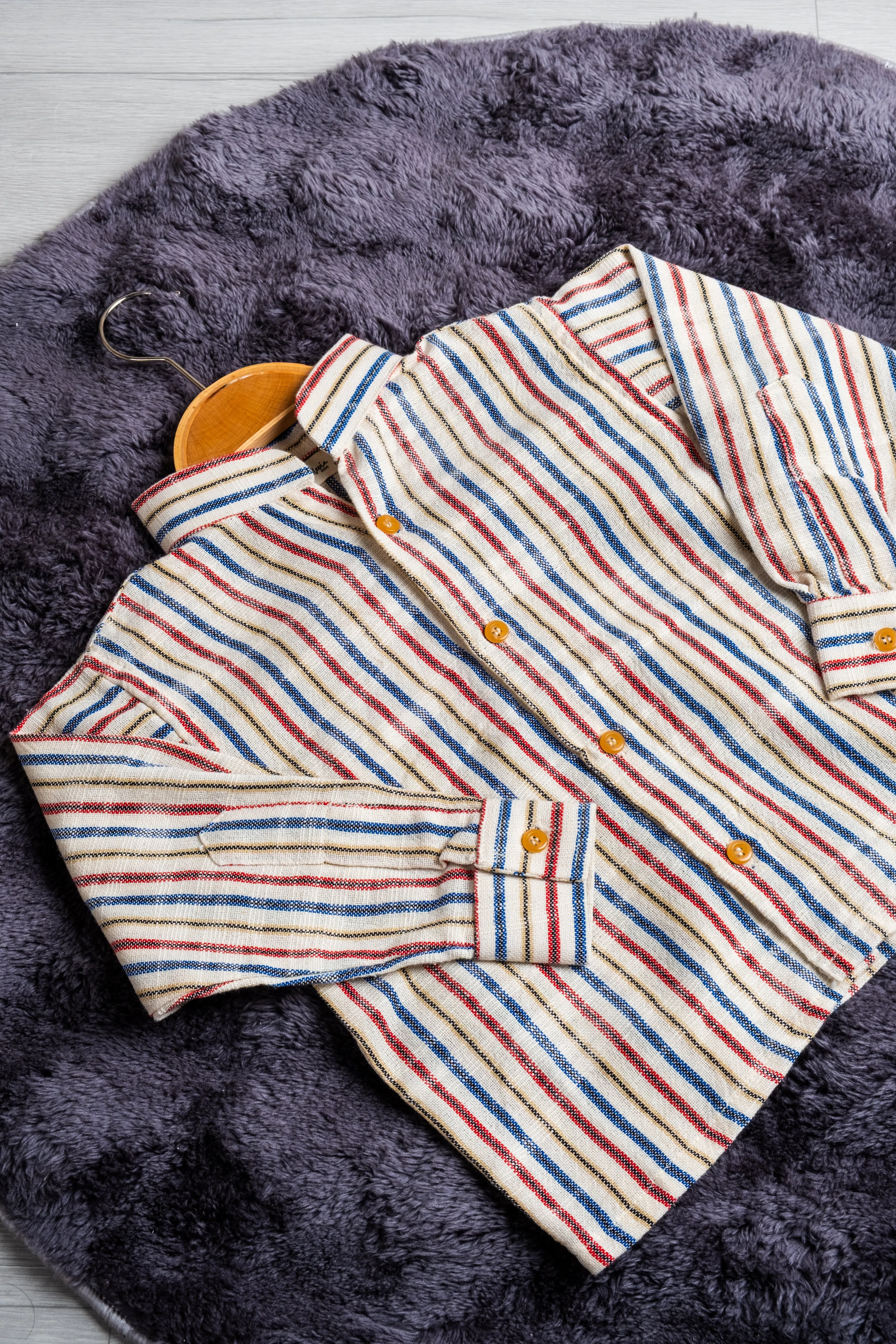 ColorJoy %100 Organik Pamuk Hakim Yaka Uzun kol gömlek