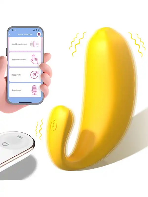 Muz Tasarımlı Giyilebilir Şarjlı Telefon Kontrollü Vibratör