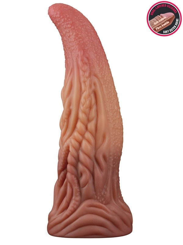 Çift Katmanlı Platinyum Silikon Canavar Dildo 25 cm