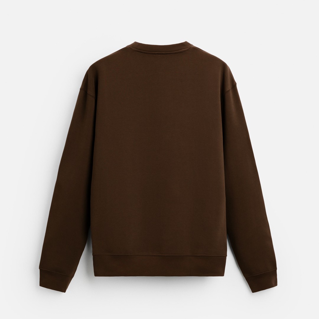 Basic Oversize Sweatshirt - Kahve