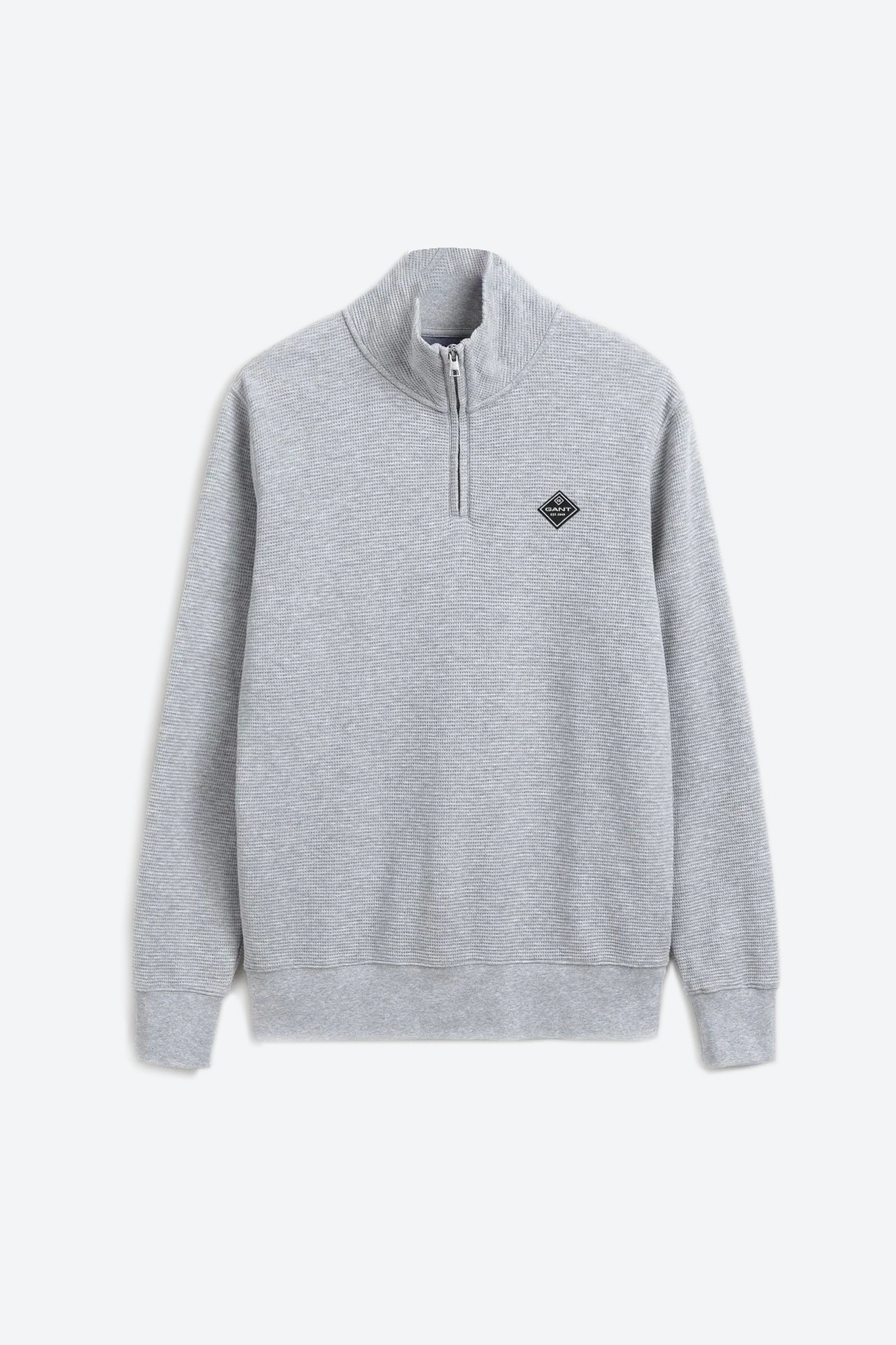 Regular Fit Yarım Fermuarlı Sweatshirt - Dark Grey Heather/Silver