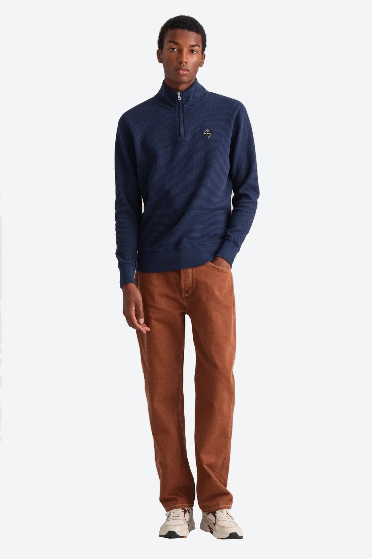 Regular Fit Yarım Fermuarlı Sweatshirt - Lacivert