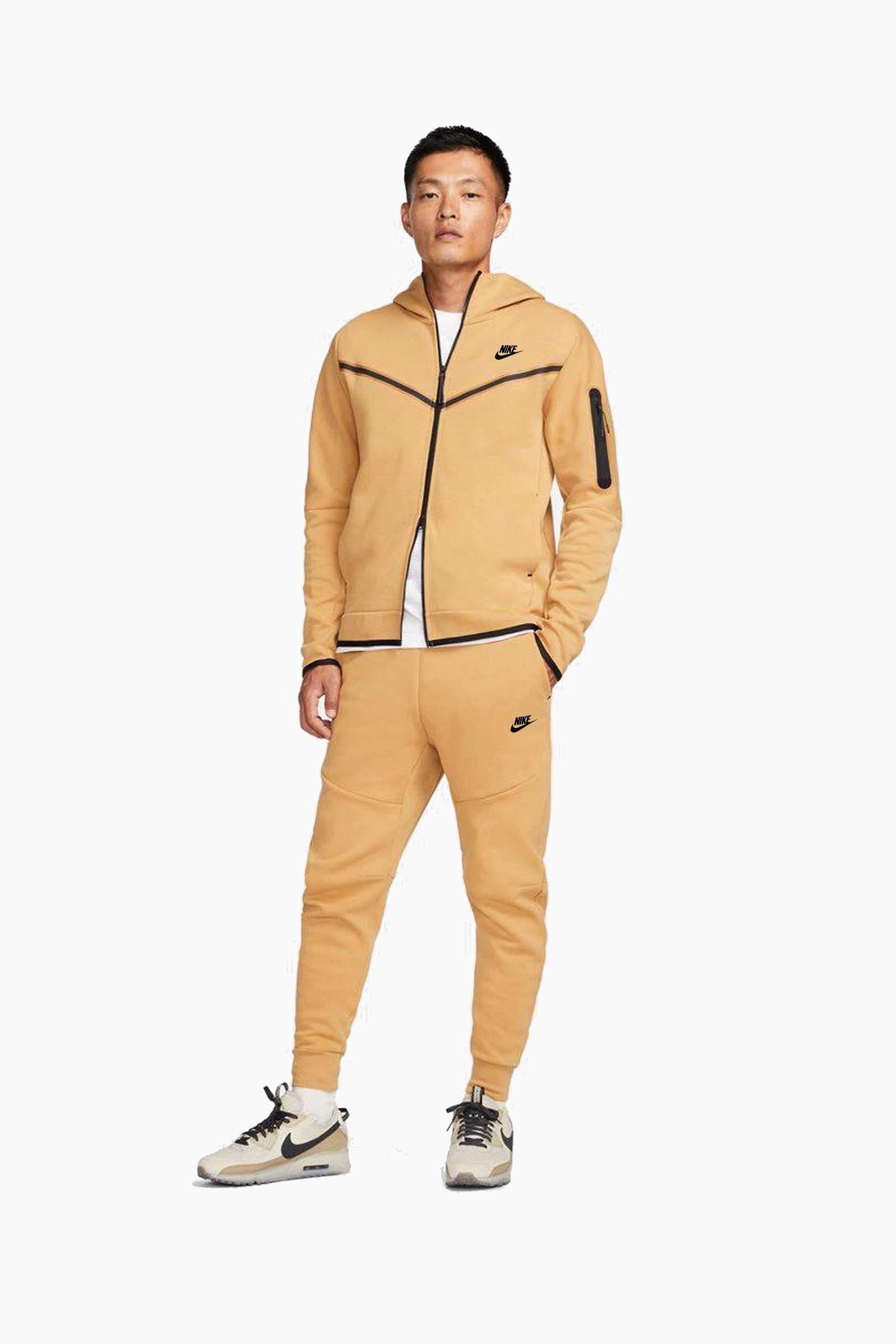 Sportswear Tech Fleece Full Zip Hoodie & Joggers Set - Brown
