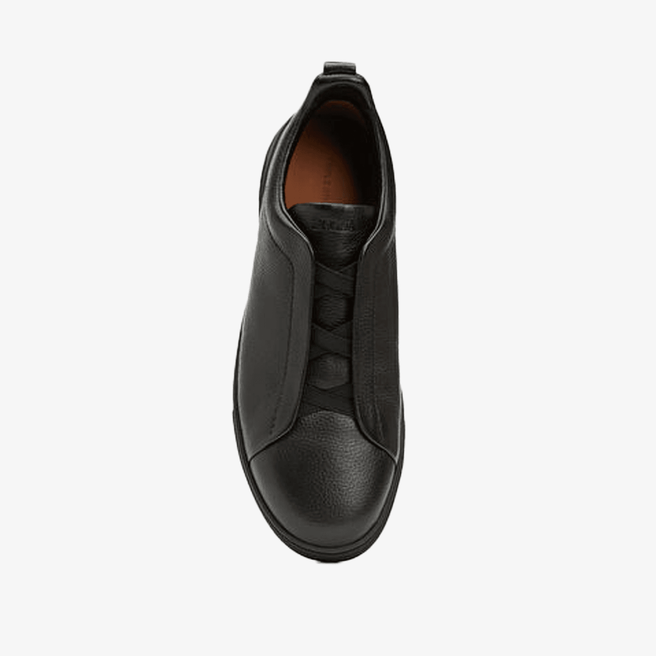 Zegna Logolu Erkek Deri Sneaker - Siyah