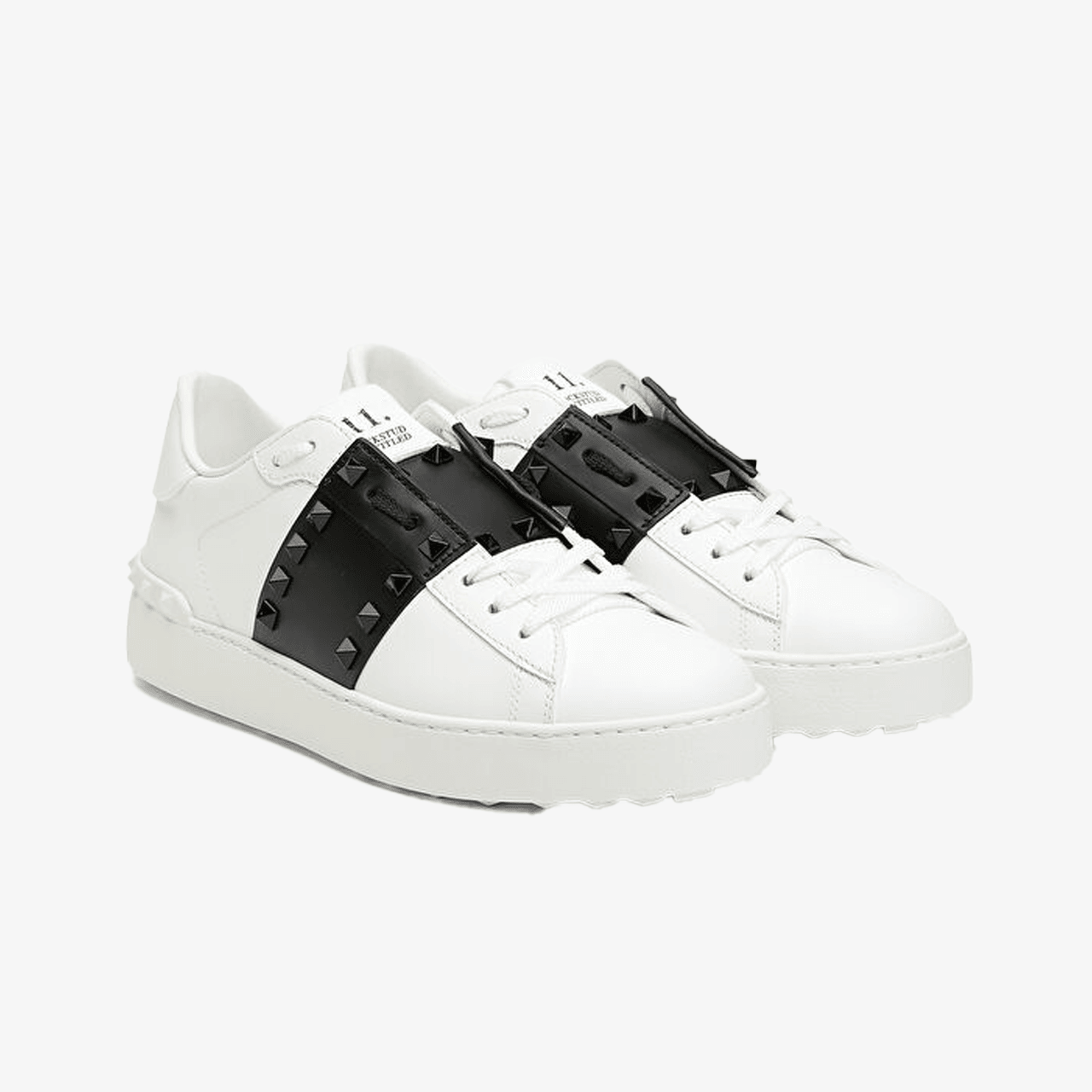 Valentino Garavani Rockstud Siyah Beyaz Deri Sneaker