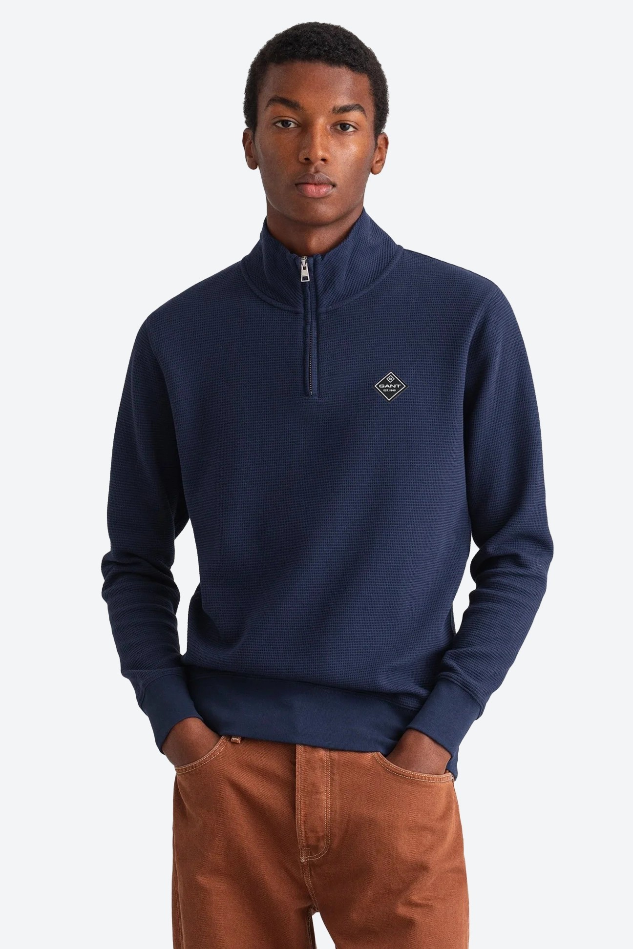 Regular Fit Yarım Fermuarlı Sweatshirt - Lacivert