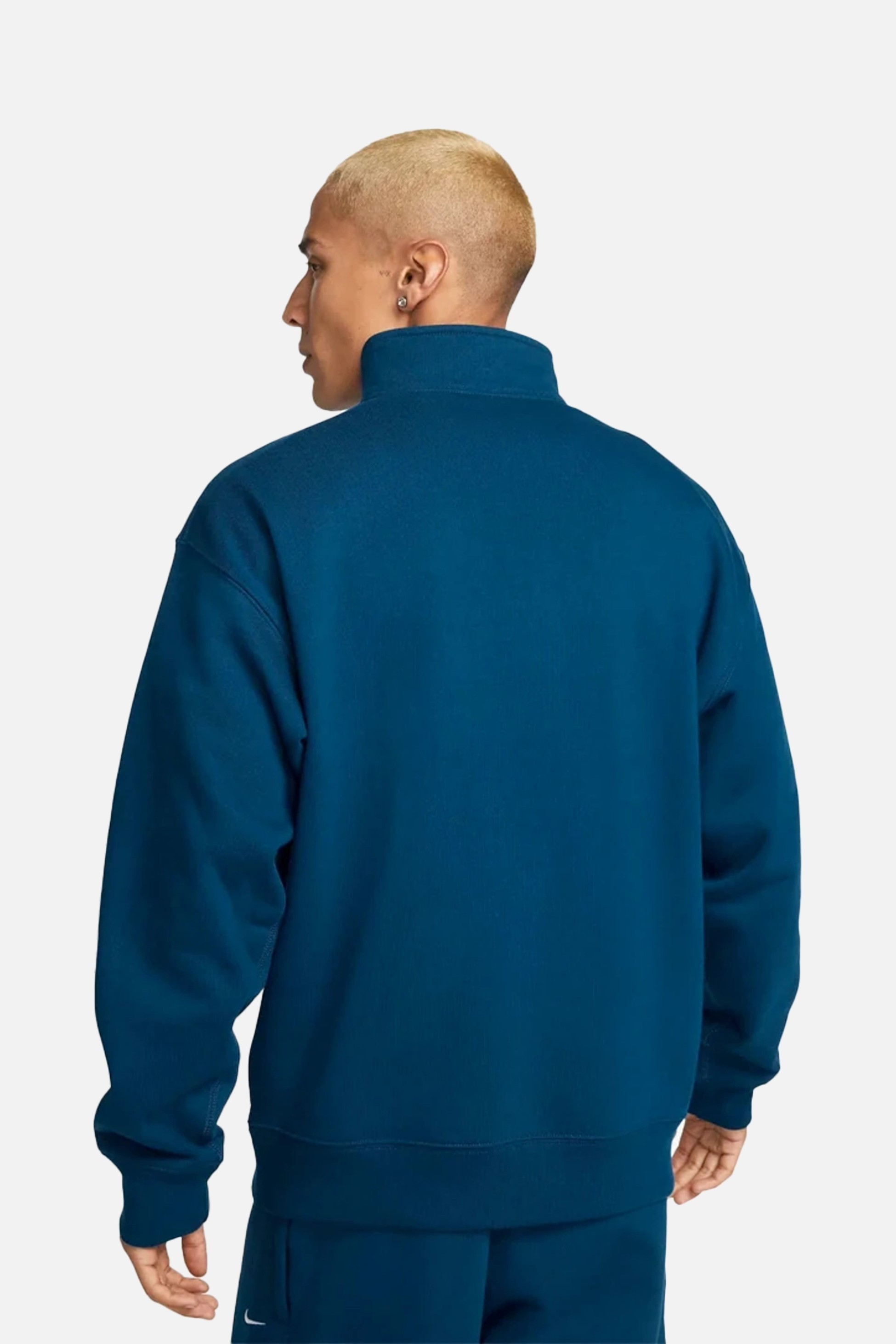 Solo Swoosh Çeyrek Fermuarlı Üst - French Blue/French Blue/Beyaz