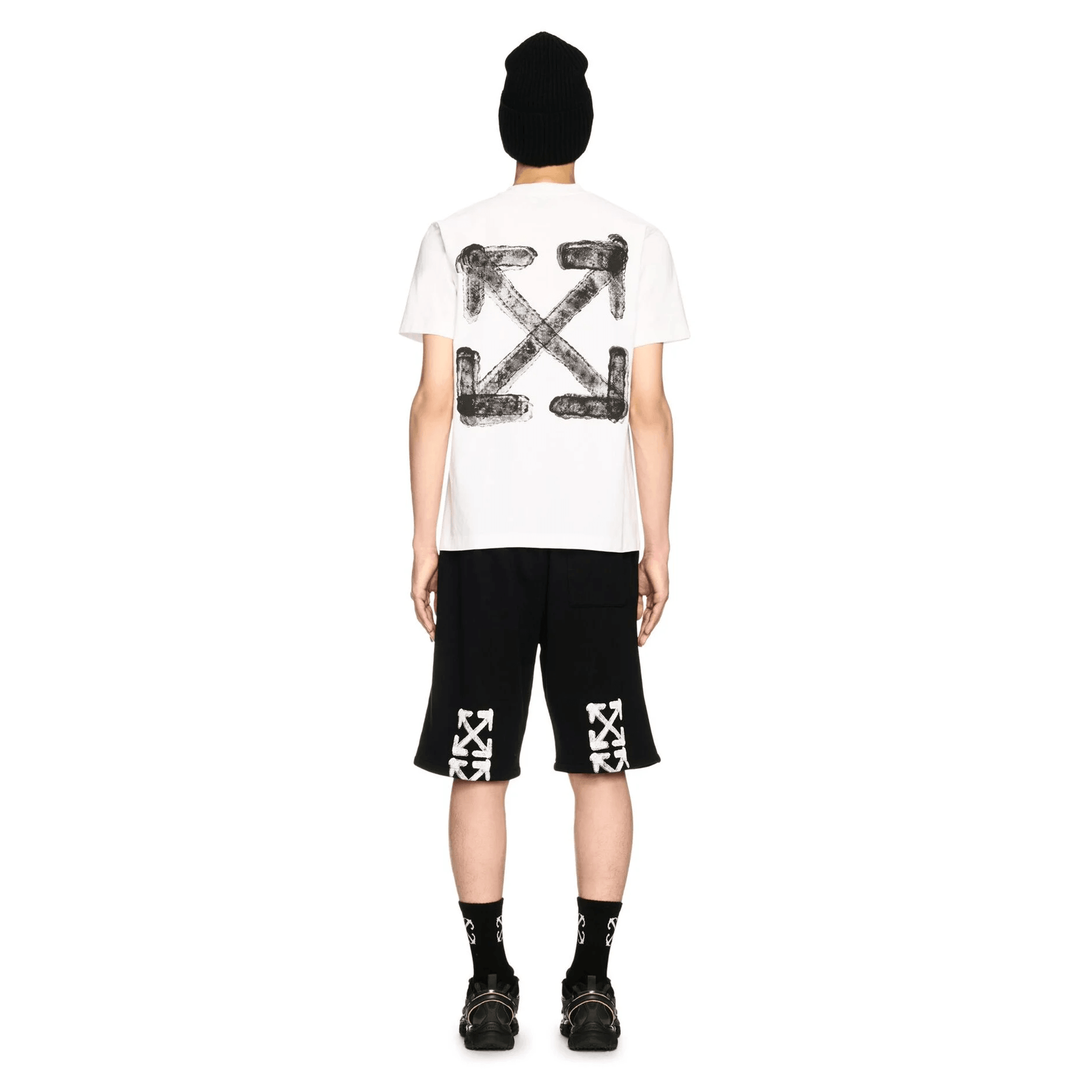Black Spray Arrow T-Shirt - Beyaz