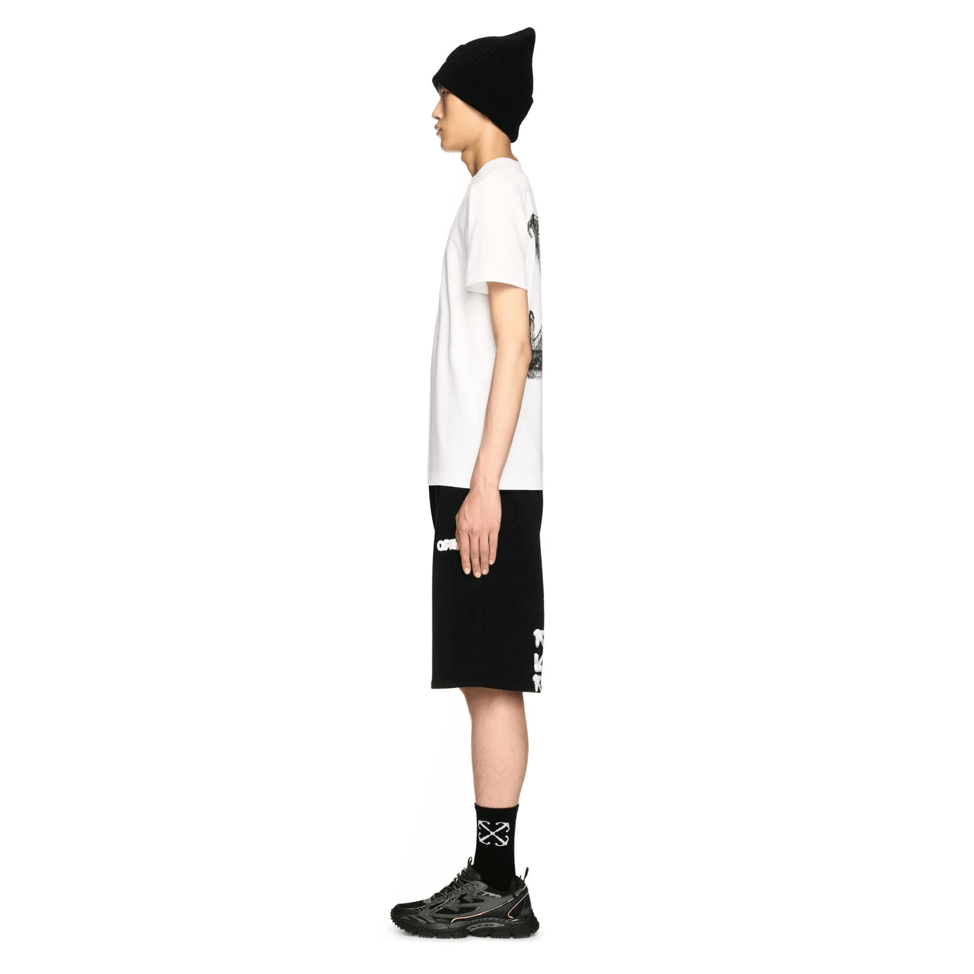 Black Spray Arrow T-Shirt - Beyaz