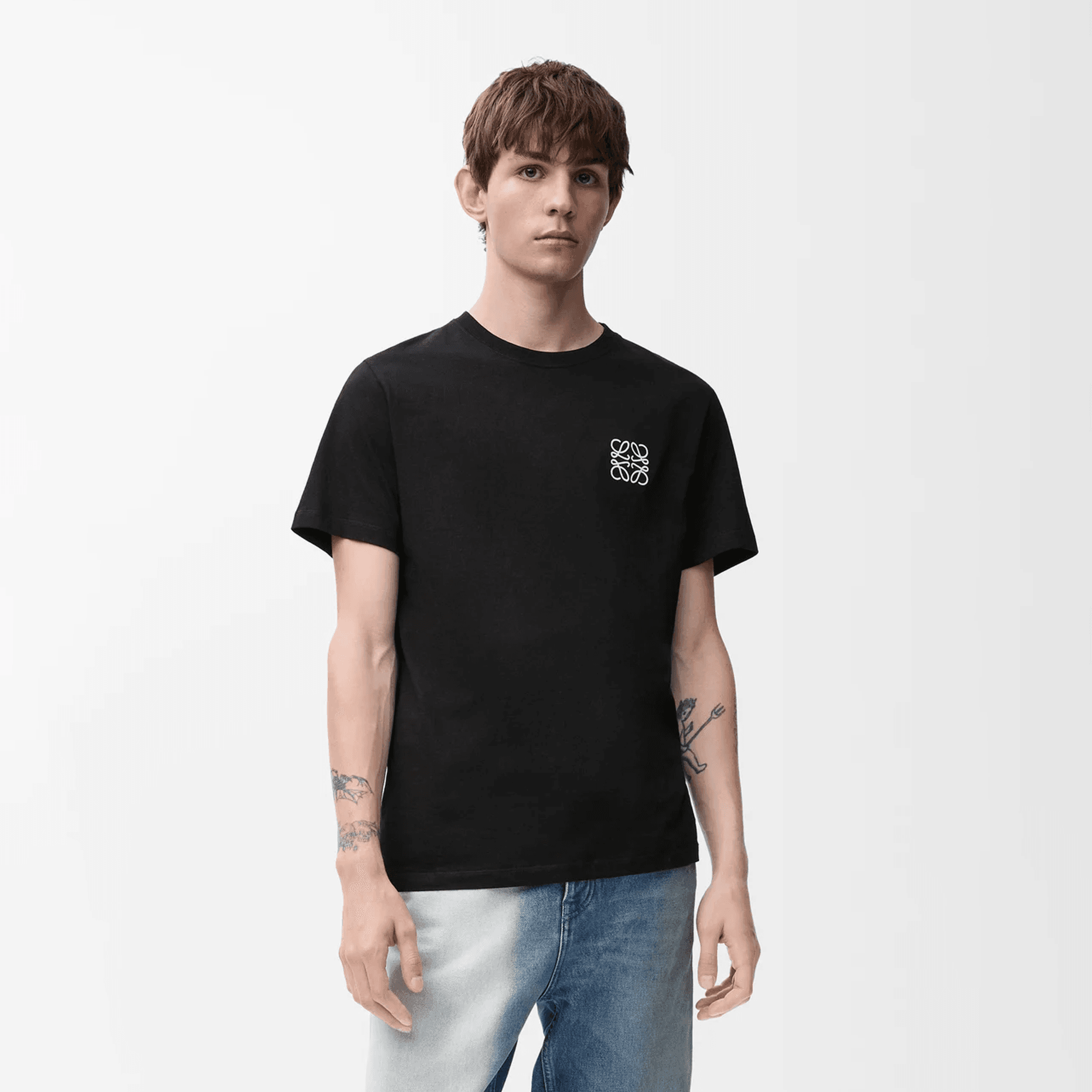 Regular fit T-shirt in cotton - Siyah