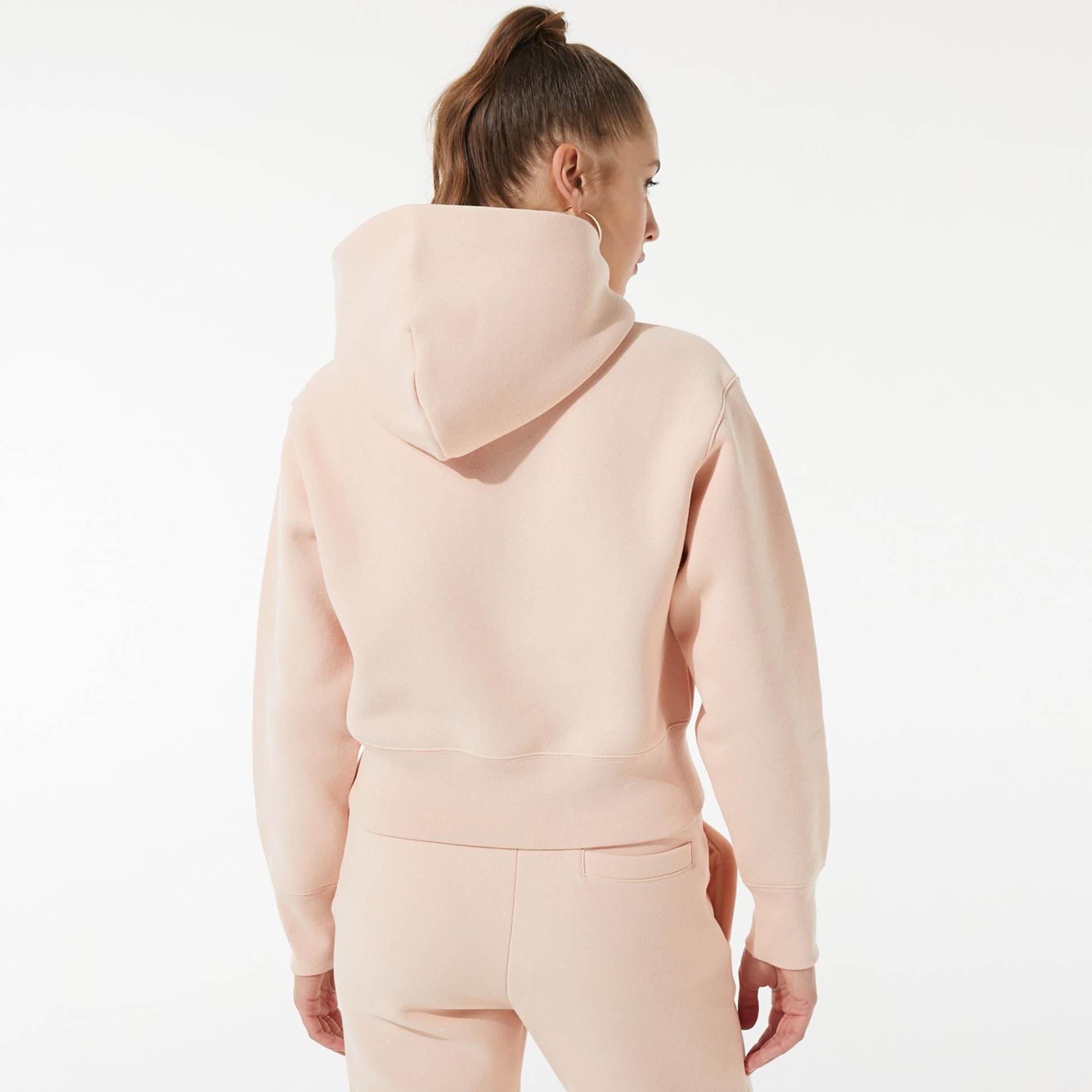 Reverse Weave Kadın Hoodie C Logo - Pembe