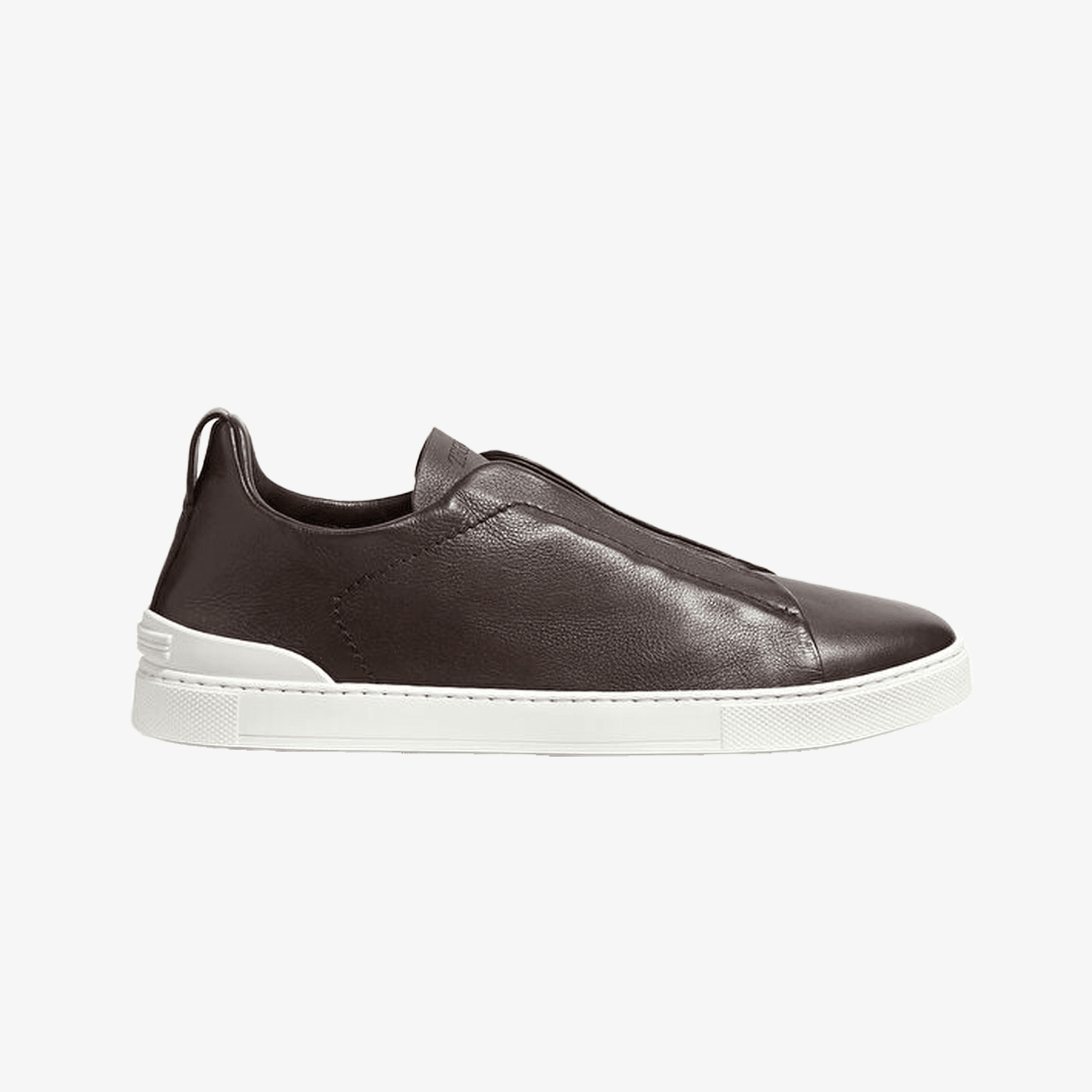 Zegna Logolu Erkek Deri Sneaker - Kahverengi