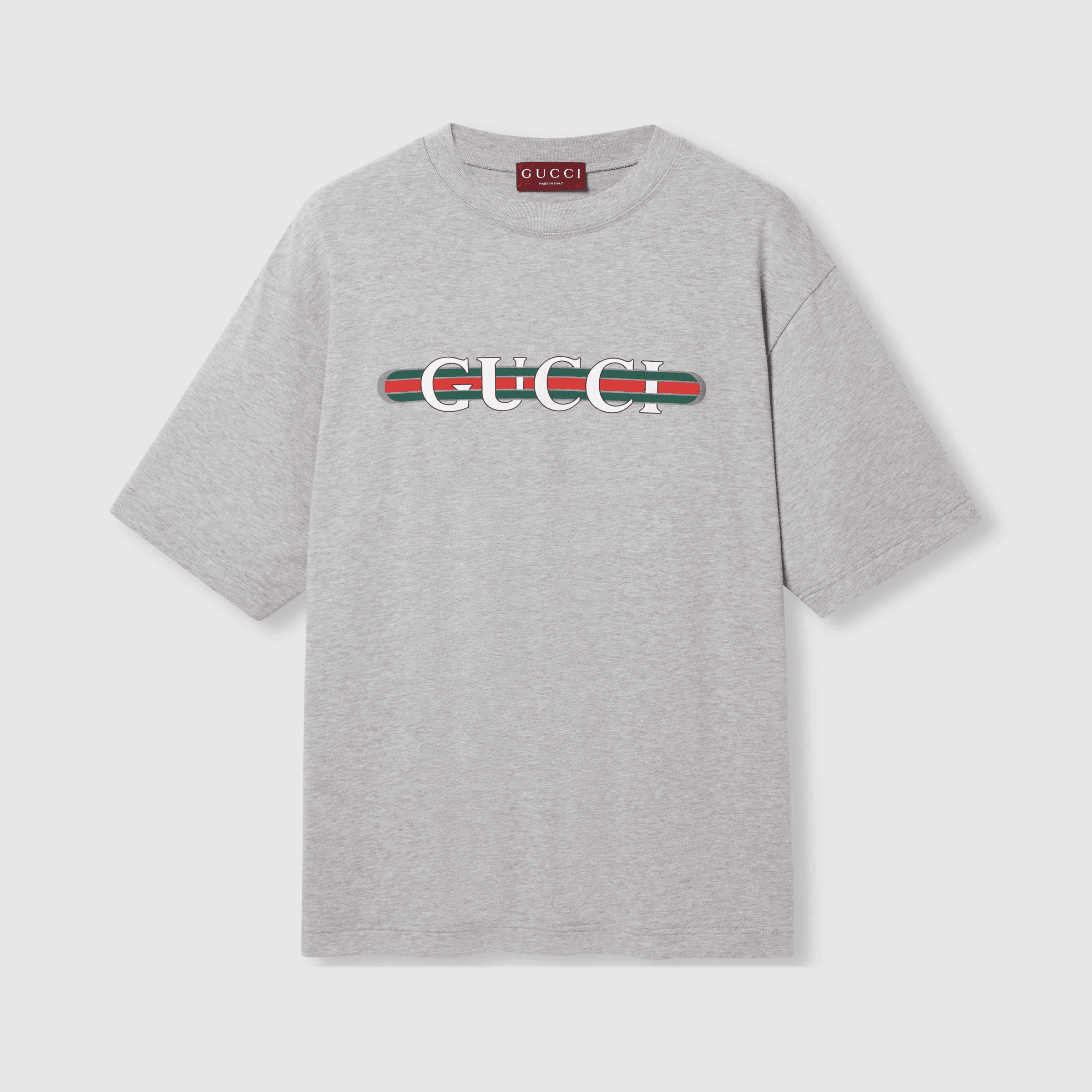 Cotton jersey T-shirt with print - Gri