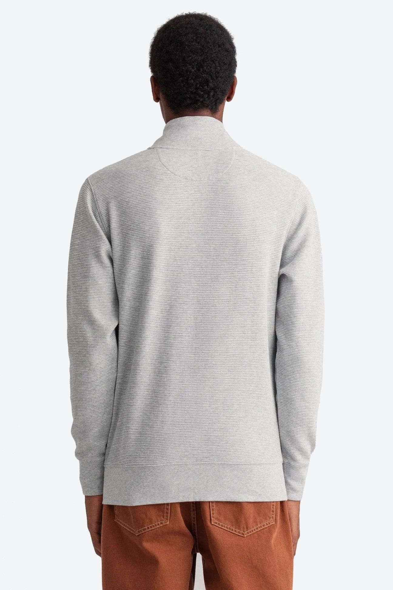 Regular Fit Yarım Fermuarlı Sweatshirt - Dark Grey Heather/Silver