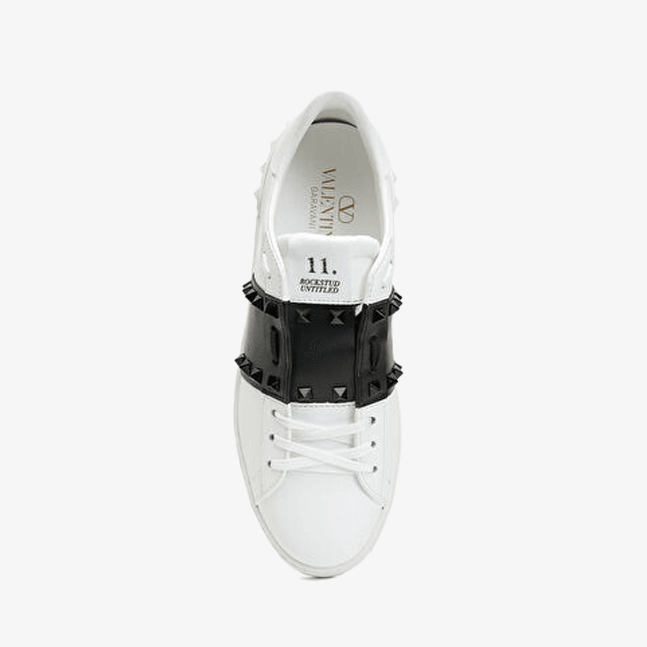 Valentino Garavani Rockstud Siyah Beyaz Deri Sneaker