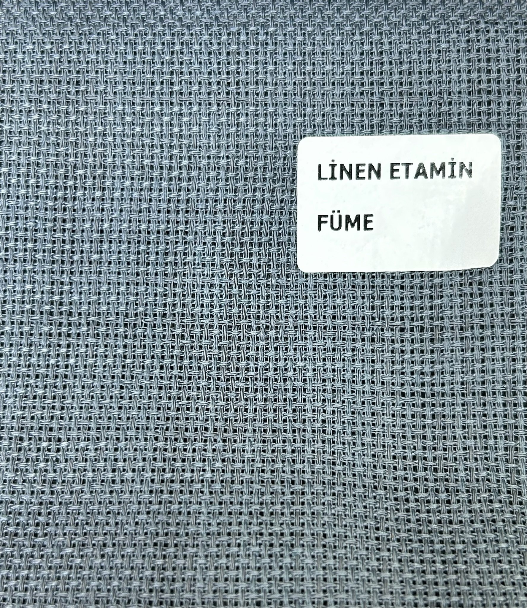 Düz Linen Etamin Masa Örtülük Kumaş - Füme