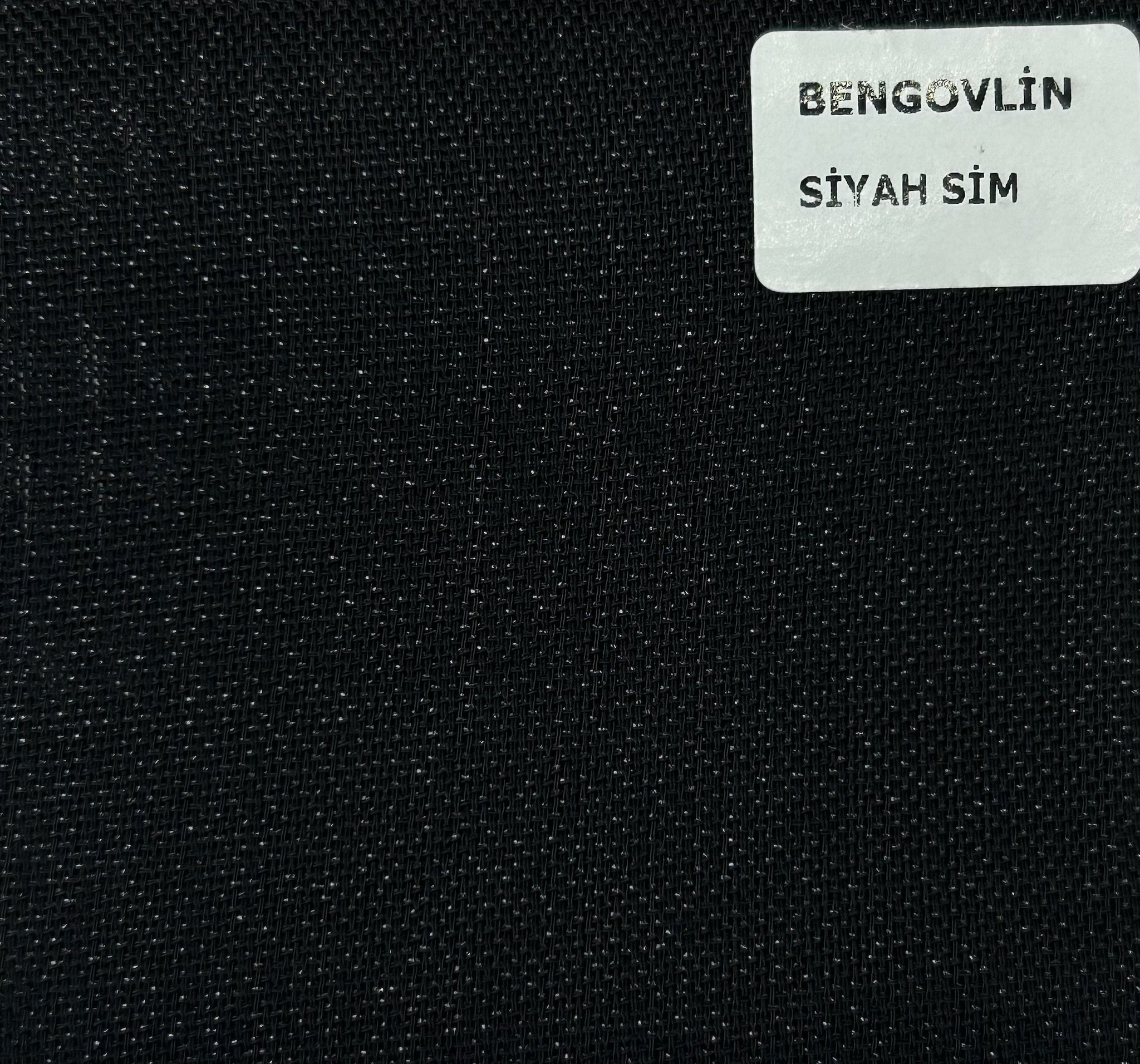 Simli Bengovlin Masa Örtülük Kumaş - Siyah