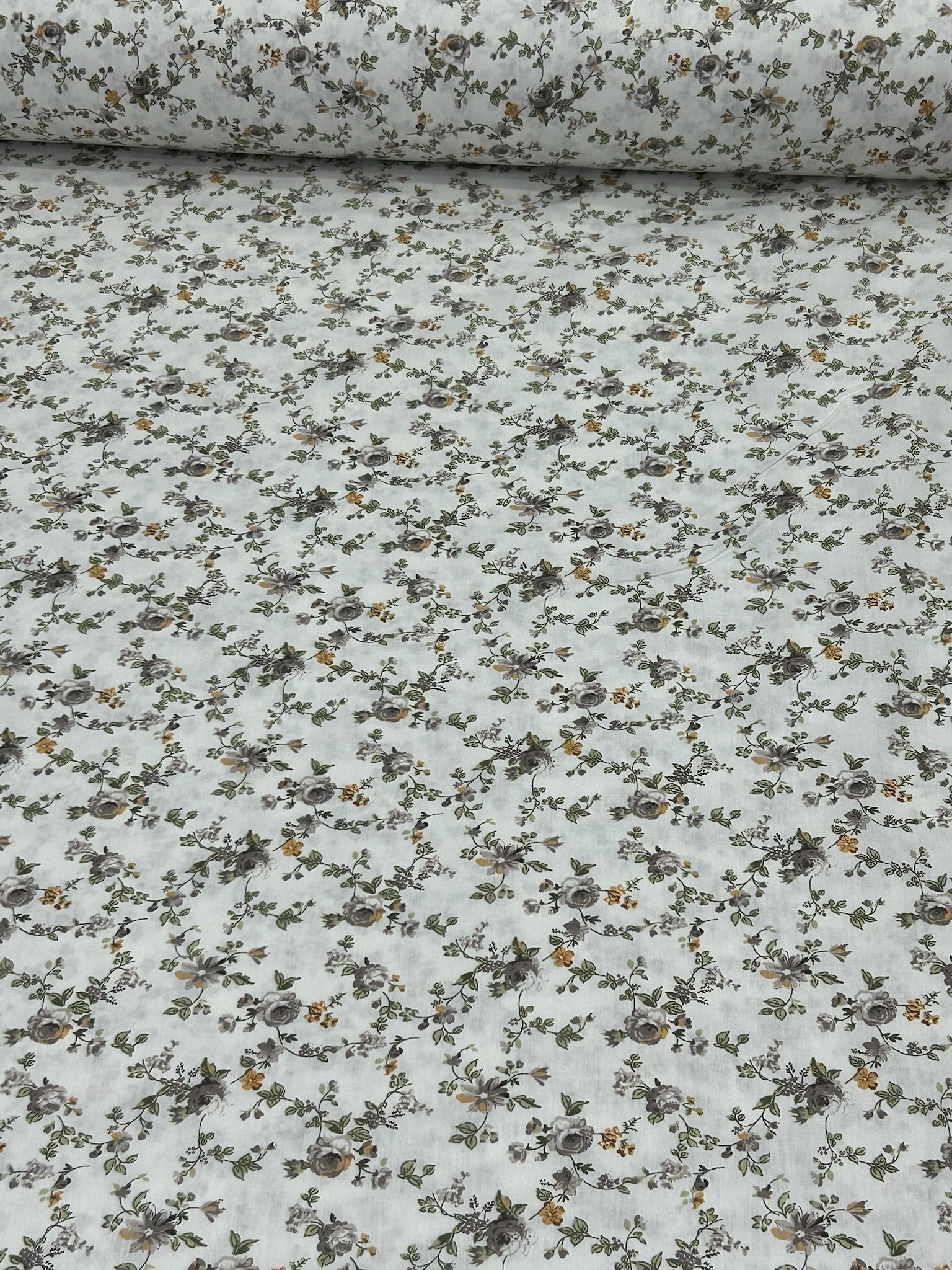 Bej Vintage Vine Poplin Kumaş