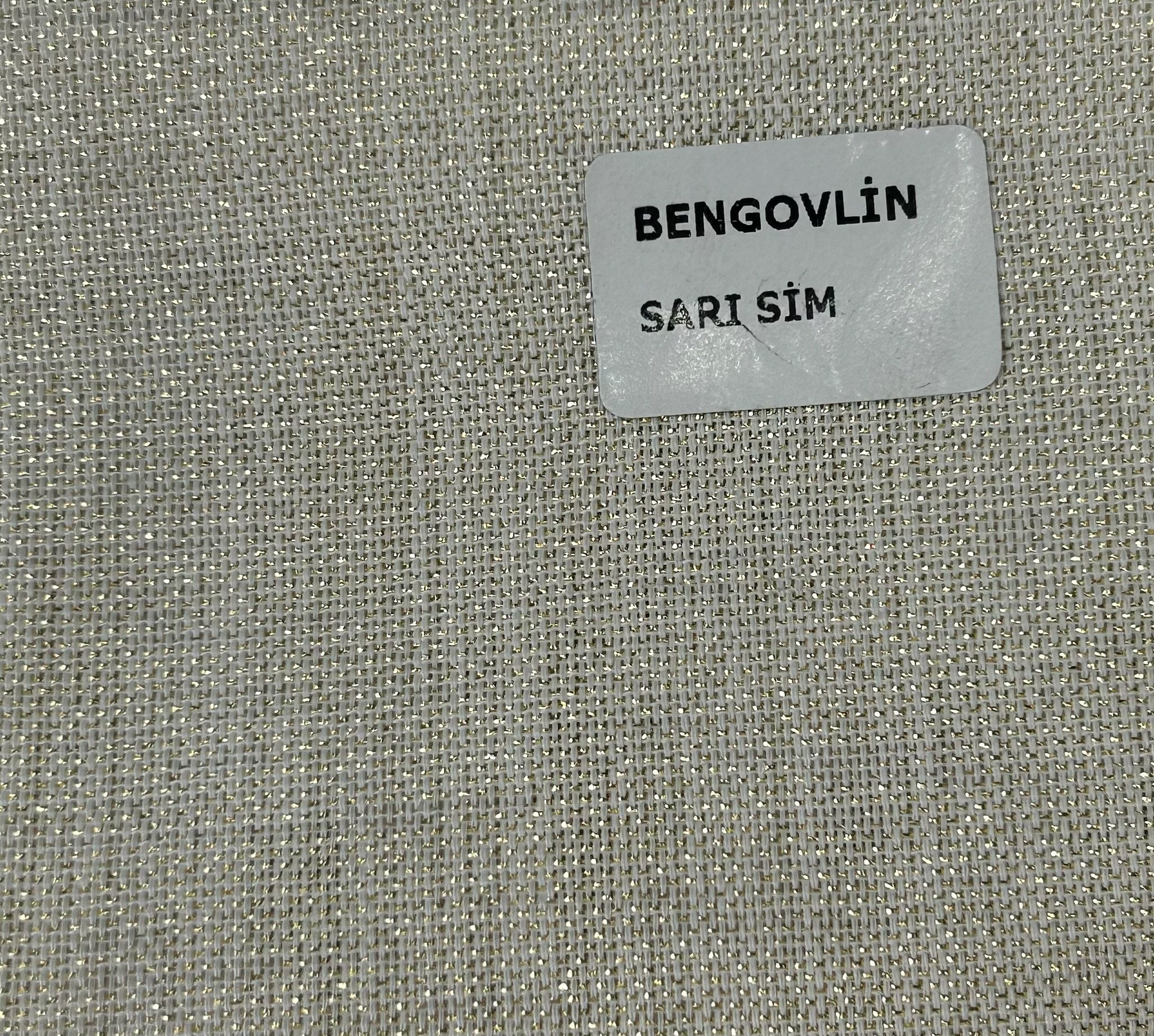 Simli Bengovlin Masa Örtülük Kumaş - Sarı