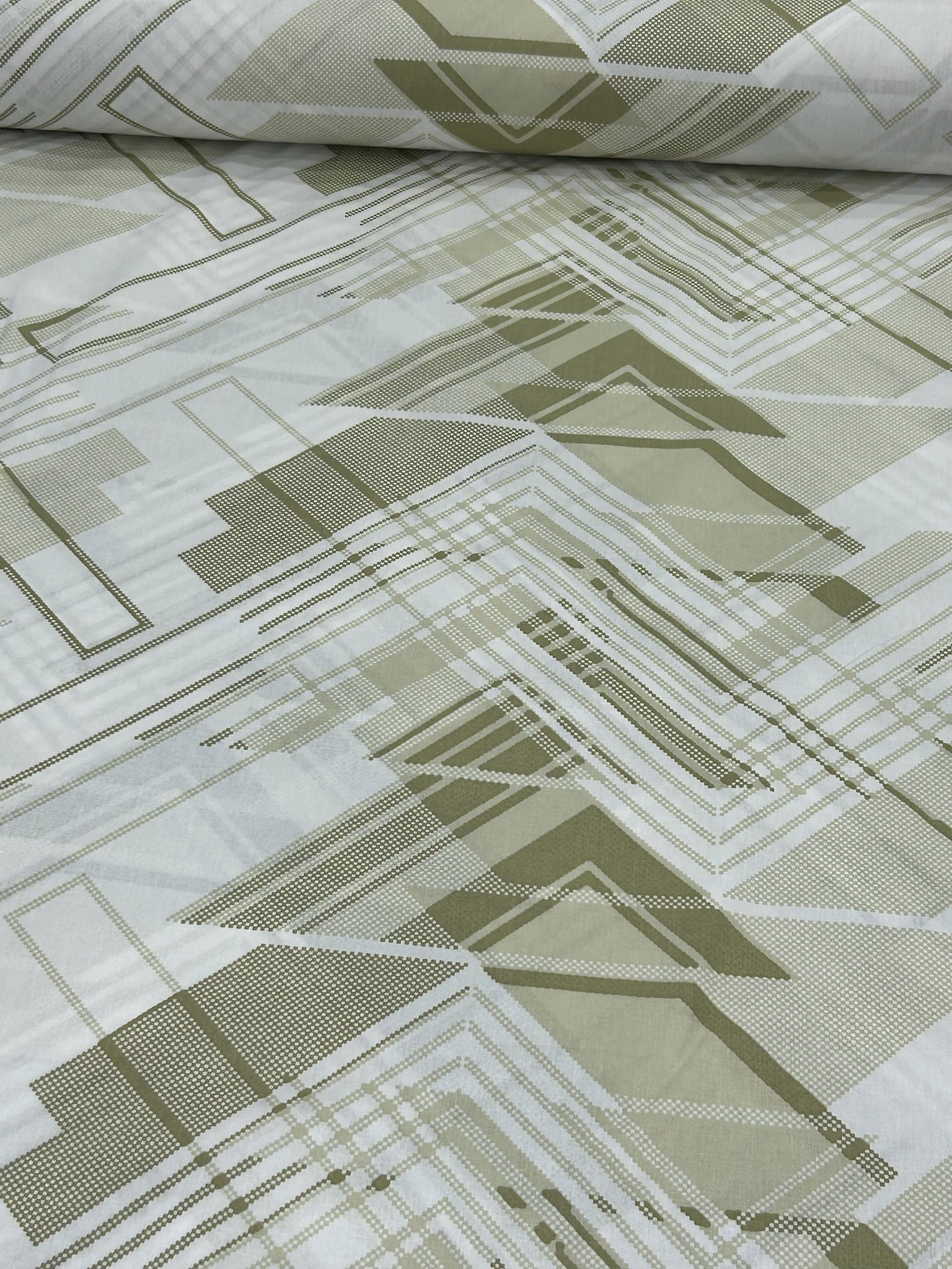 Yeşil Grafit Dizayn Poplin Kumaş