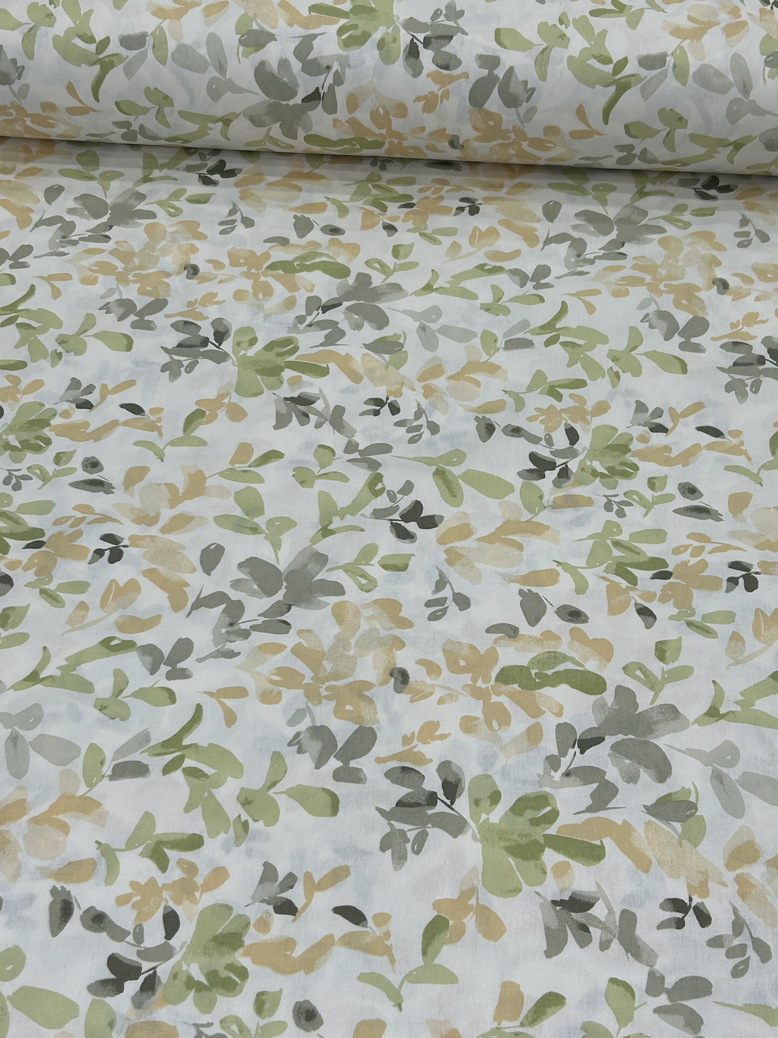 Yeşil Foliana Poplin Kumaş
