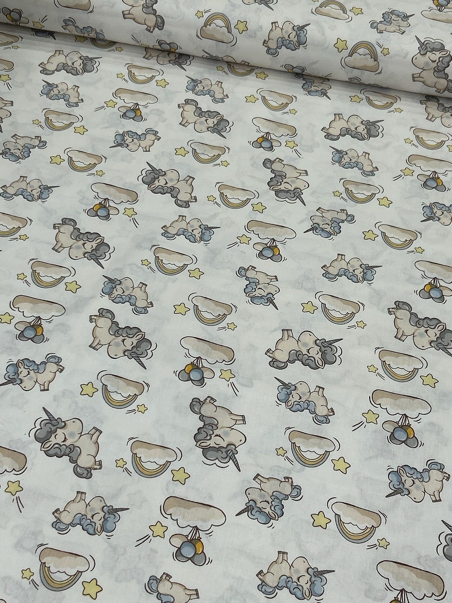 Bej Hayalci Unicorn Poplin Kumaş