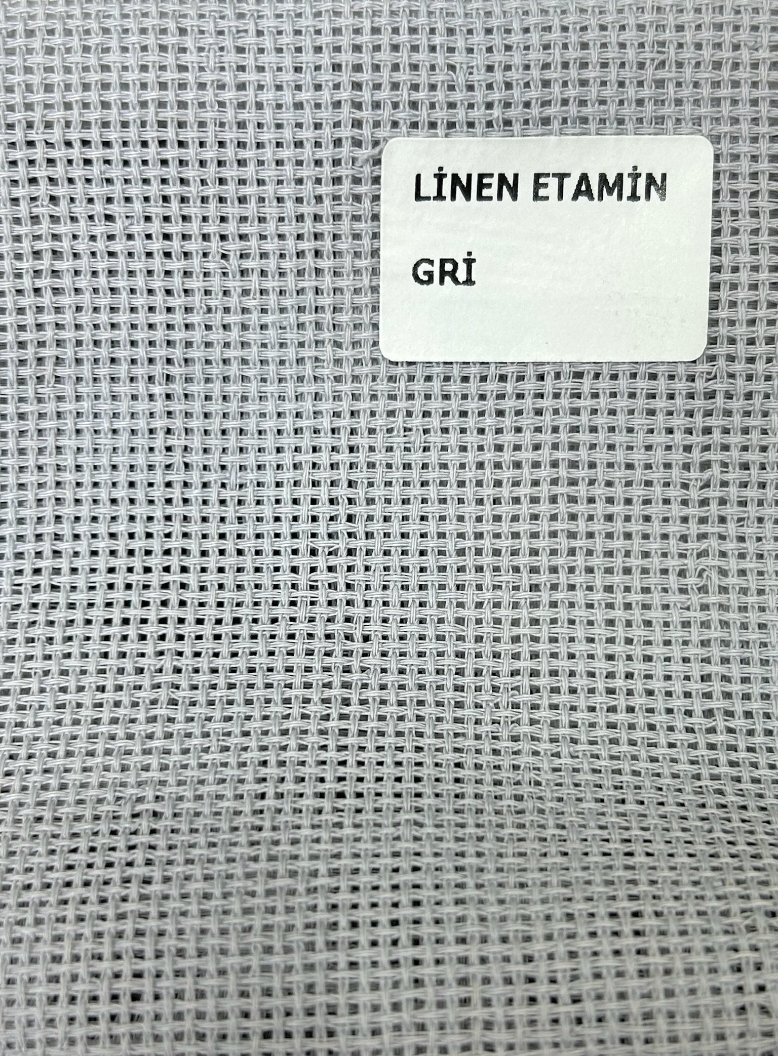 Düz Linen Etamin Masa Örtülük Kumaş - Gri