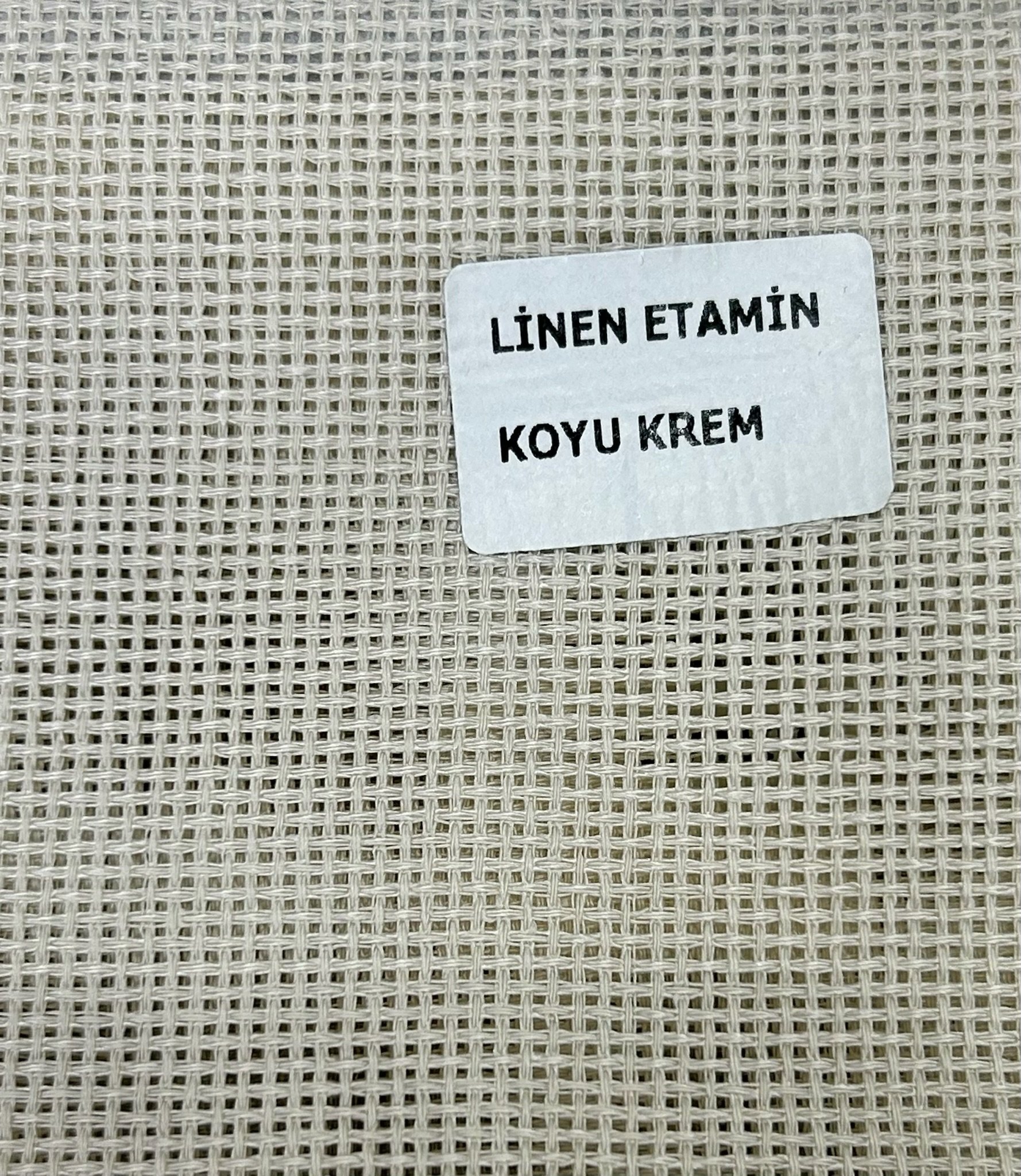 Düz Linen Etamin Masa Örtülük Kumaş - Koyu Krem