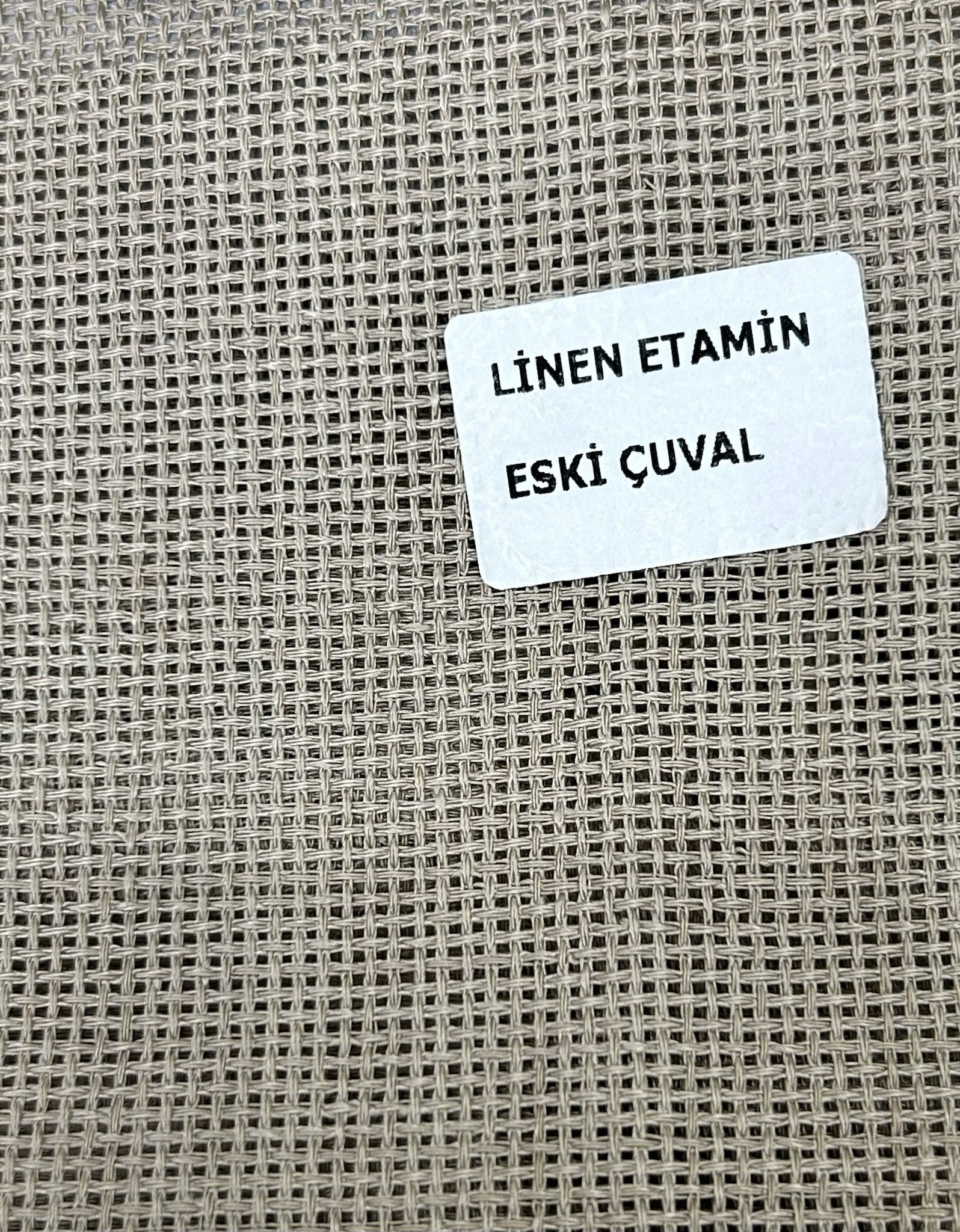 Düz Linen Etamin Masa Örtülük Kumaş - Eski Çuval