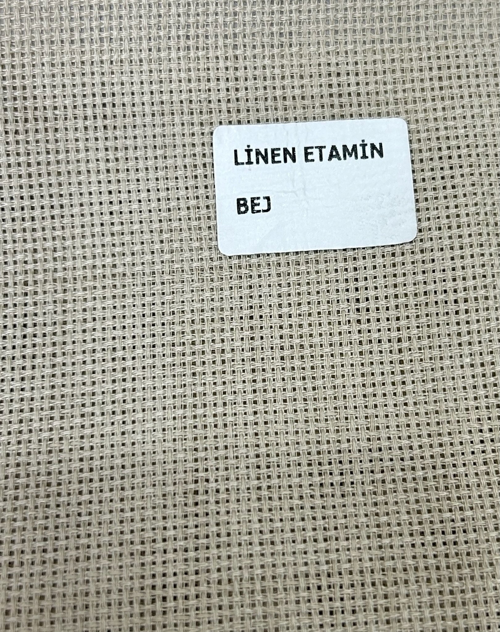 Düz Linen Etamin Masa Örtülük Kumaş - Bej