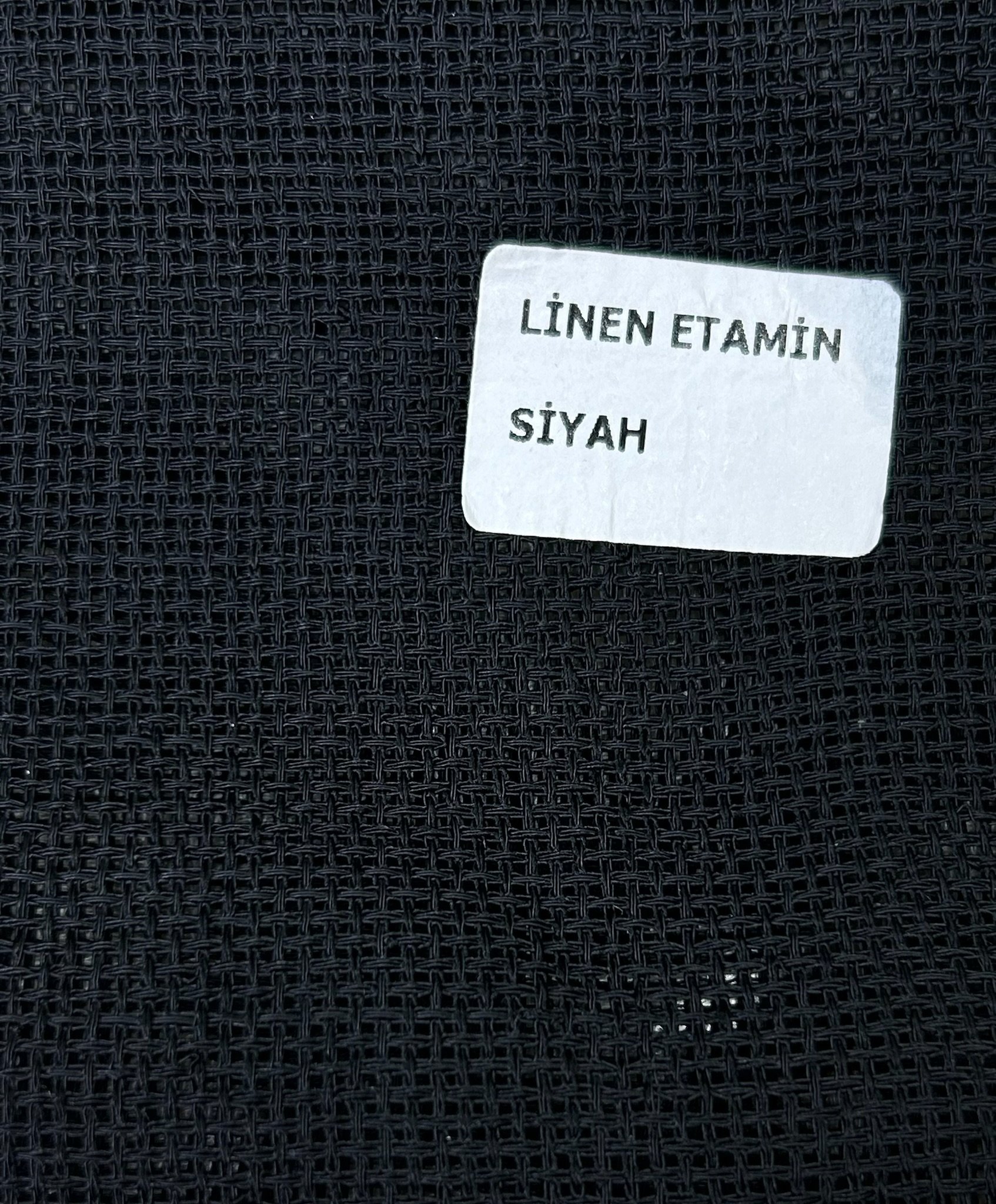 Düz Linen Etamin Masa Örtülük Kumaş - Siyah