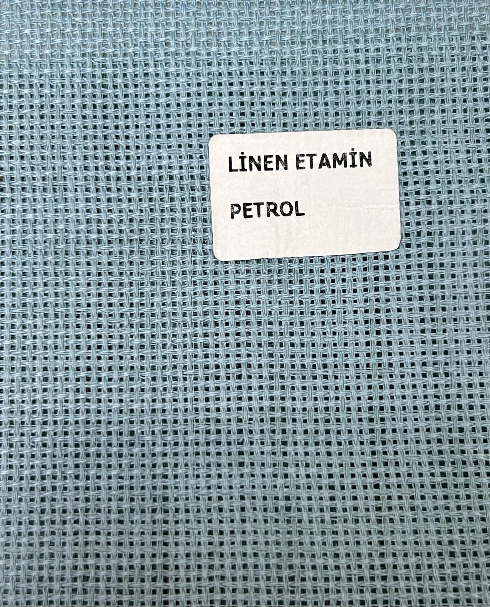 Düz Linen Etamin Masa Örtülük Kumaş - Petrol