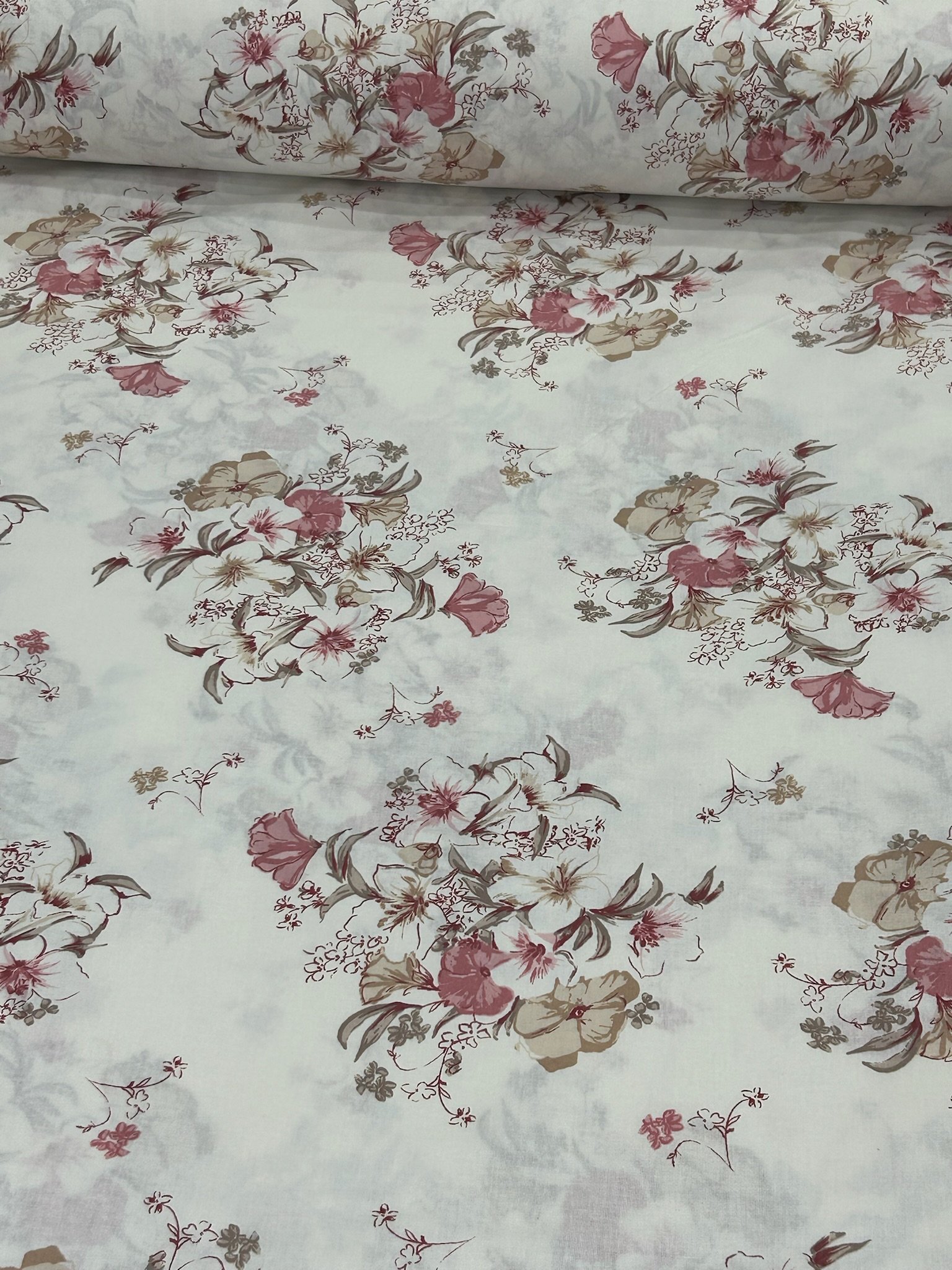 Gül Pembe Violenza Poplin Kumaş