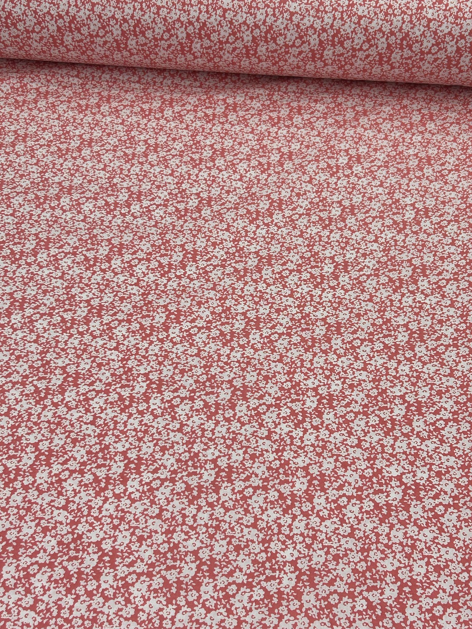 Pembe Papatya Tarlası Poplin Kumaş