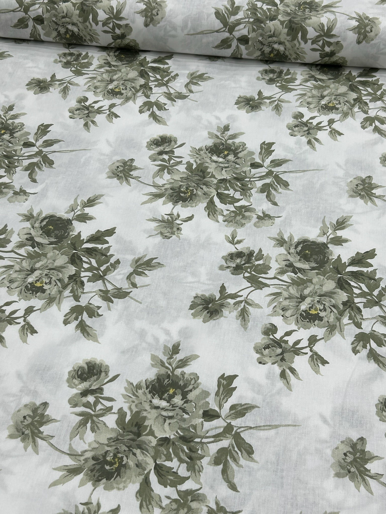Yeşil Verde Fleur Poplin Kumaş