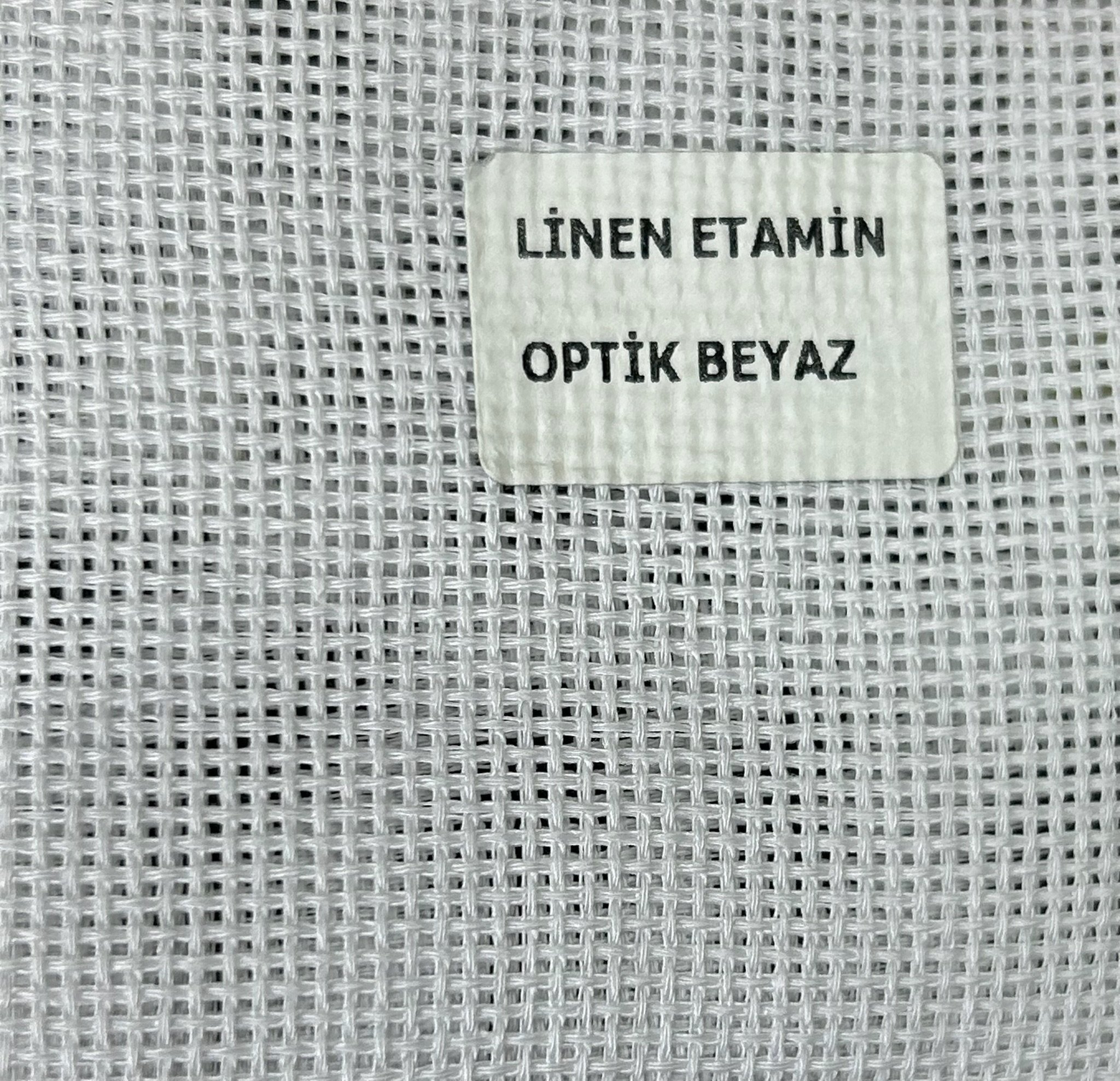 Düz Linen Etamin Masa Örtülük Kumaş - Optik Beyaz