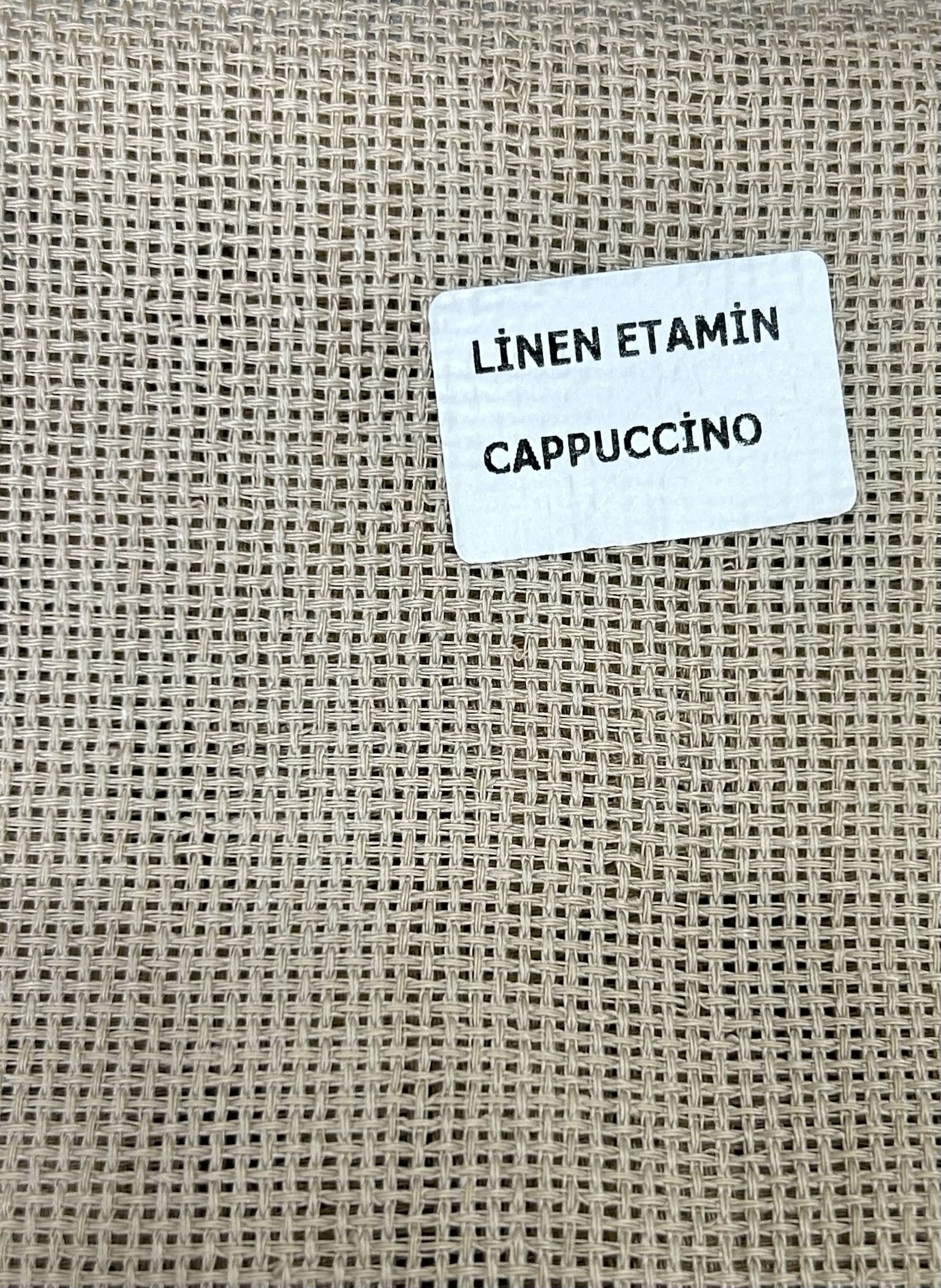 Düz Linen Etamin Masa Örtülük Kumaş - Cappuccino