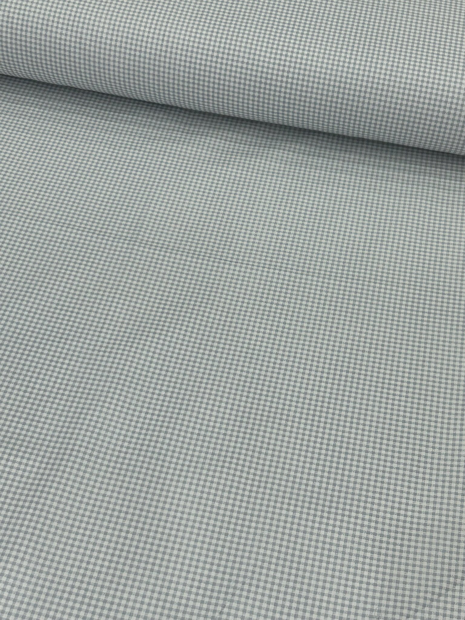 Açık Gri Pötikare Poplin Kumaş