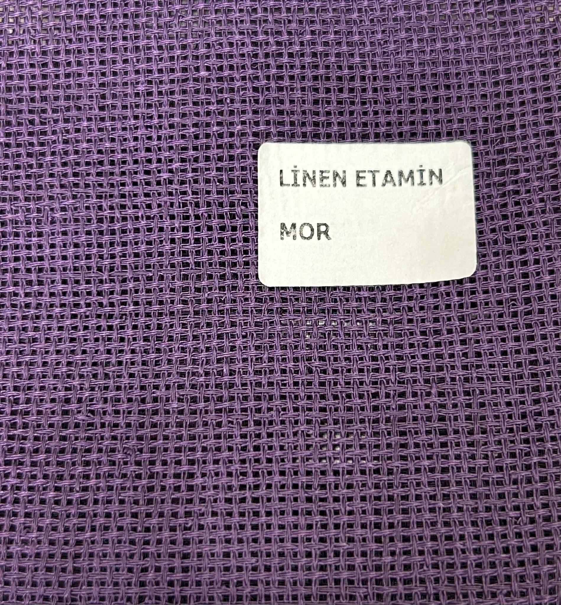 Düz Linen Etamin Masa Örtülük Kumaş - Mor