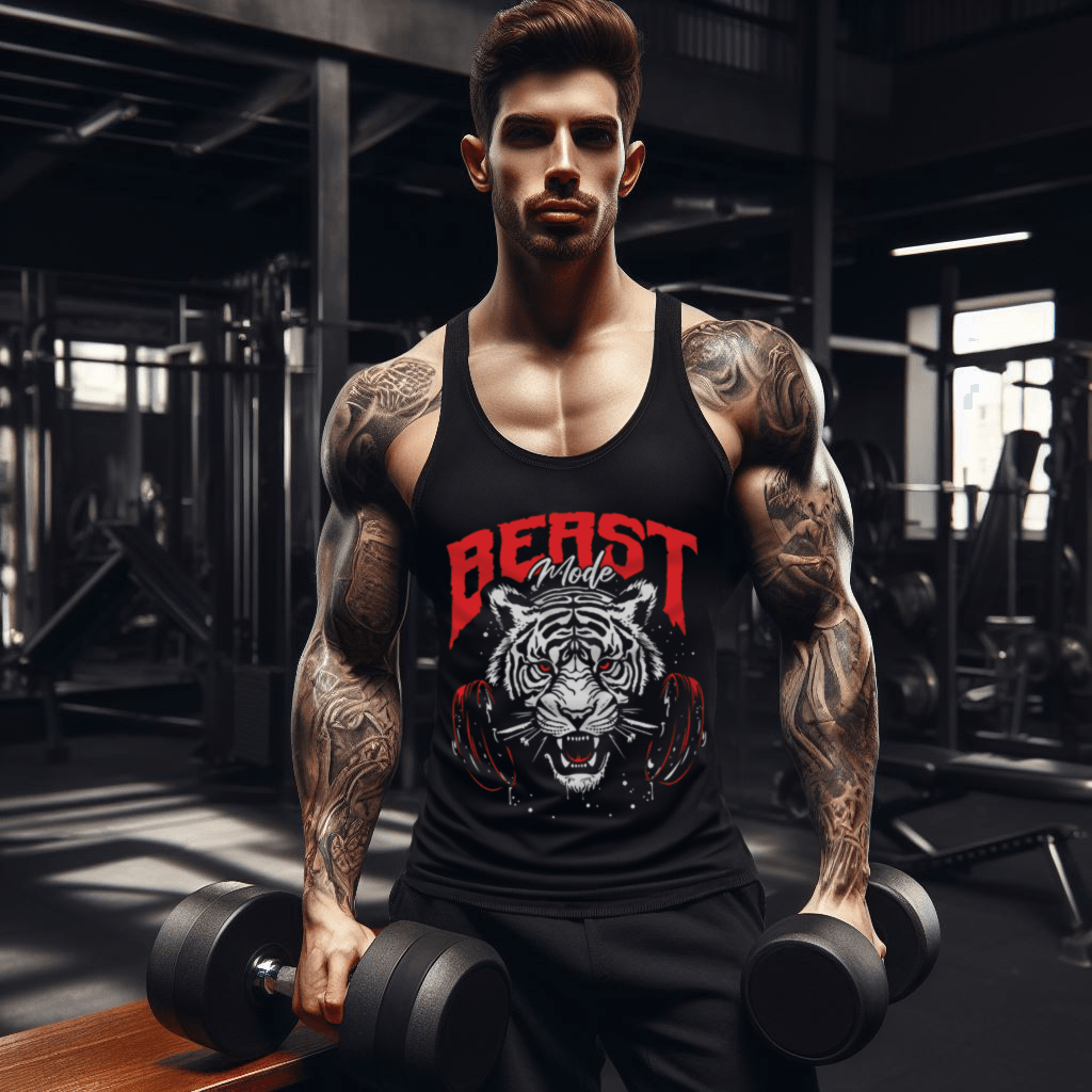 Beast Tiger Gym Fitness Tank Top Sporcu Atleti