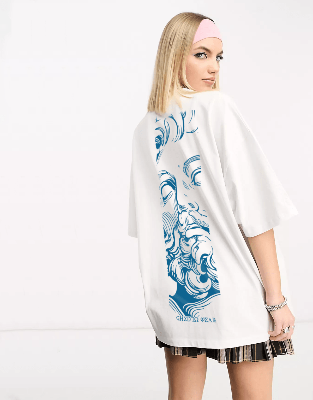 Poze Oversize T-shirt Beyaz