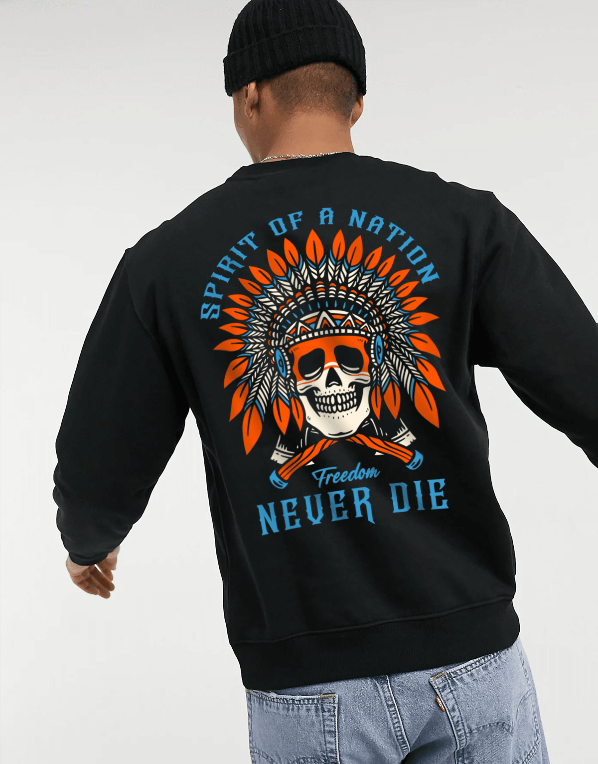 Never Die Oversize Sweatshirt Siyah