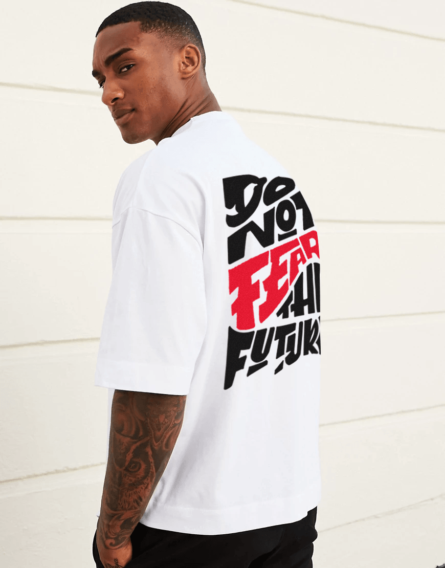 Fear Oversize T-Shirt Beyaz